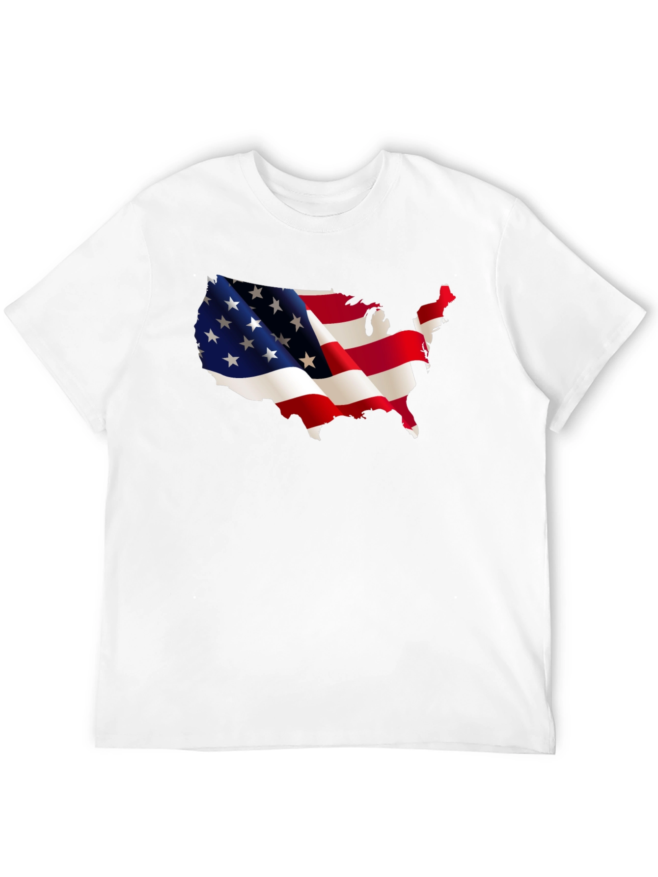 USA Flag Map Graphic Tee - Patriotic Black T-Shirt