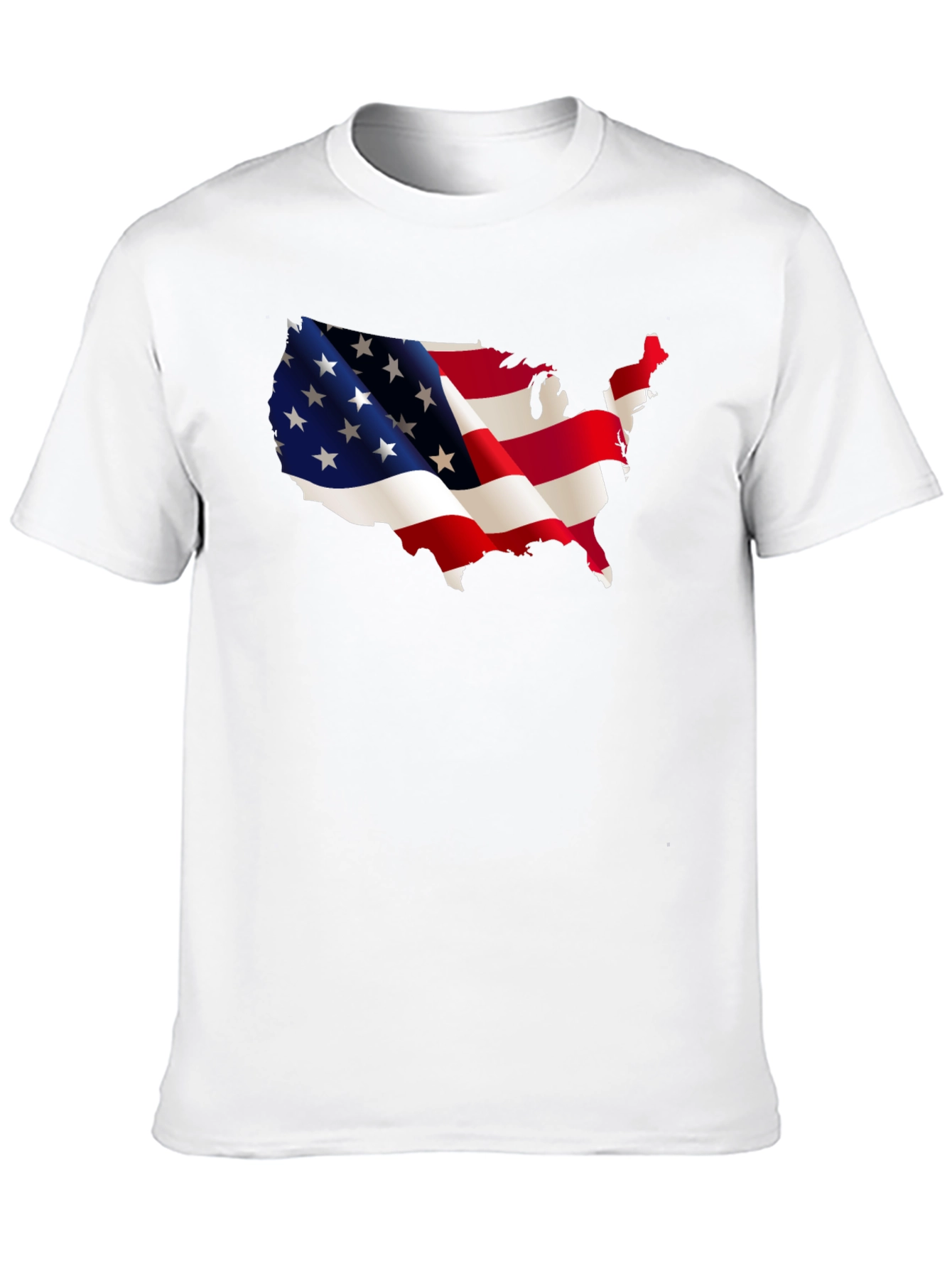 USA Flag Map Graphic Tee - Patriotic Black T-Shirt