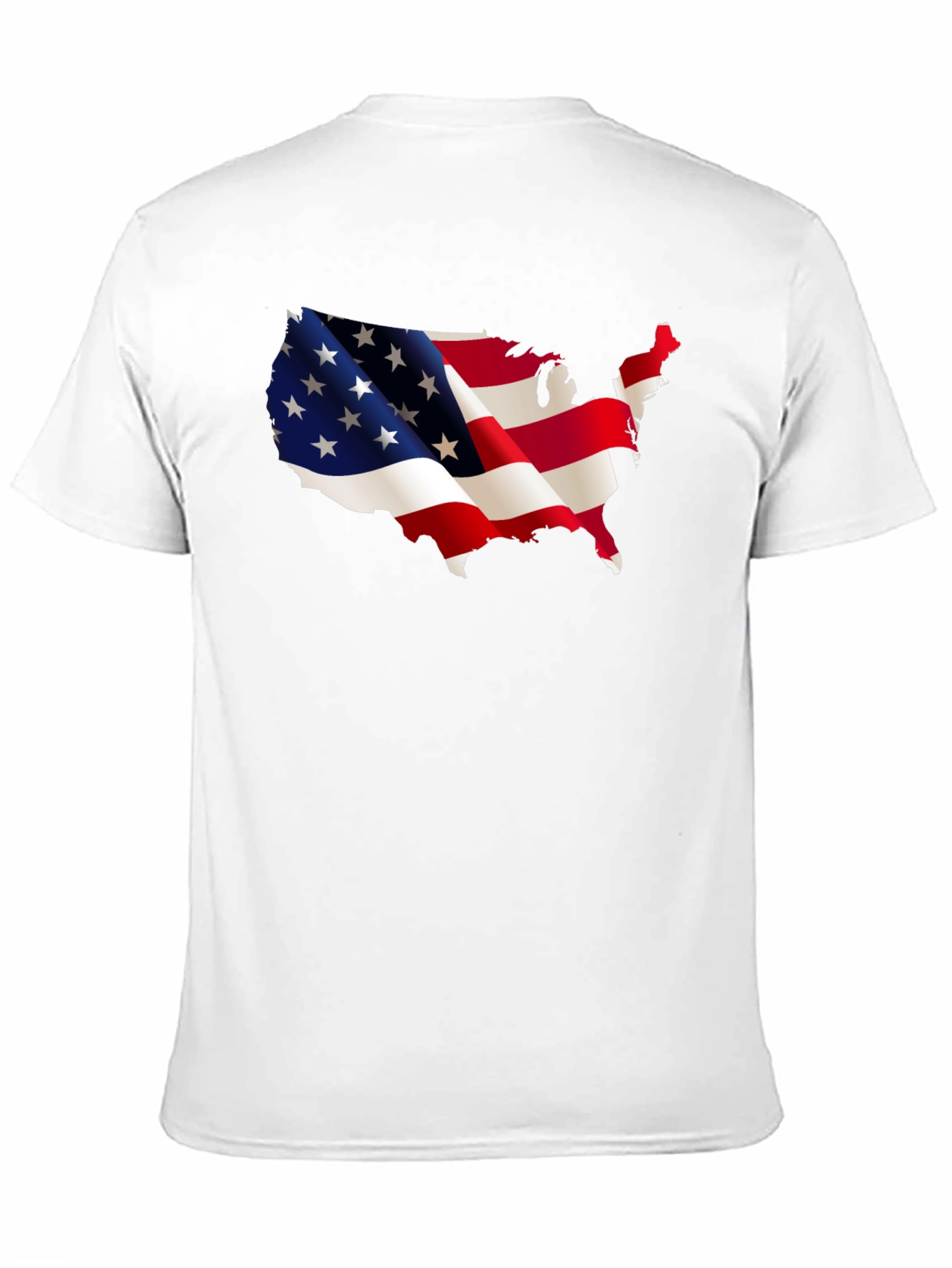 USA Flag Map Graphic Tee - Patriotic Black T-Shirt