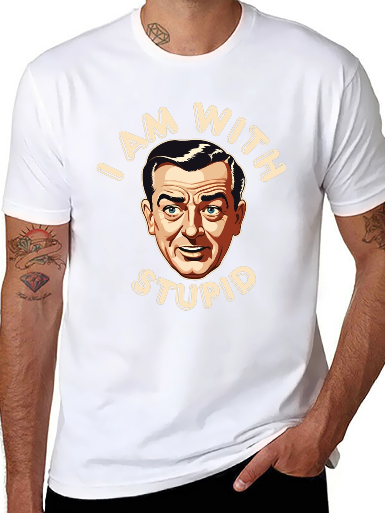 I Am With Stupid Graphic T-Shirt