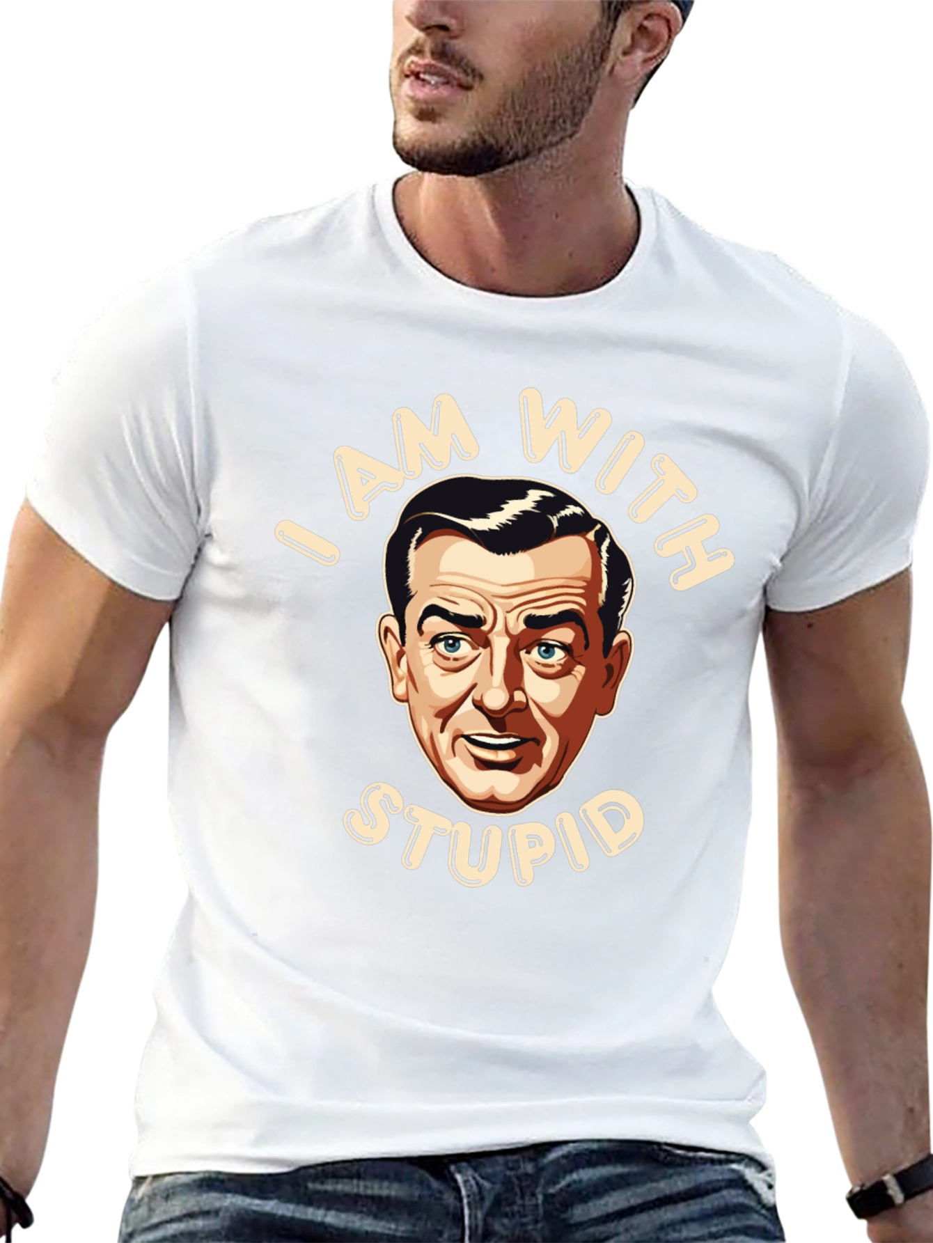 I Am With Stupid Graphic T-Shirt