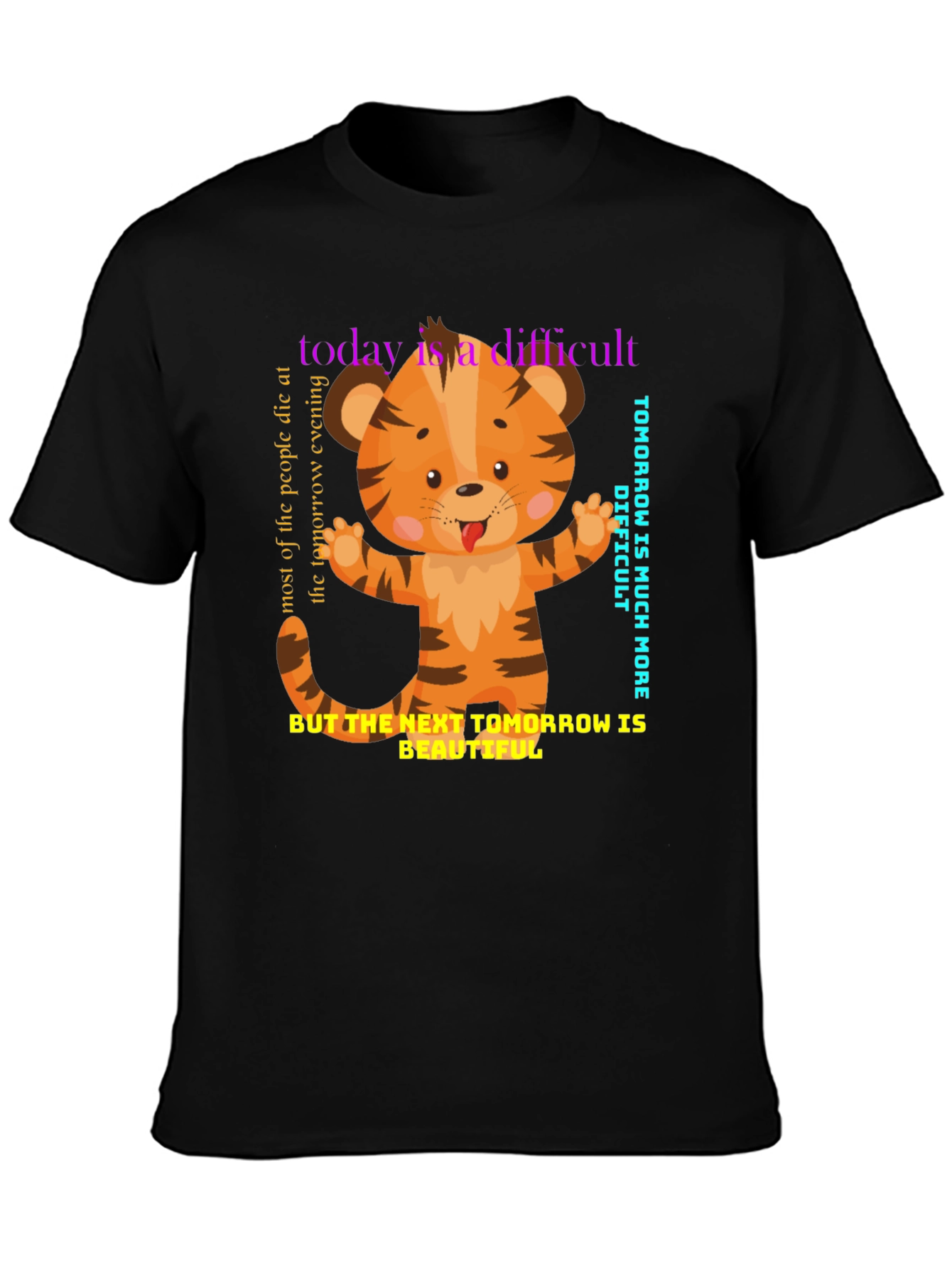 Cute Tiger Graphic Tee - Motivational Design