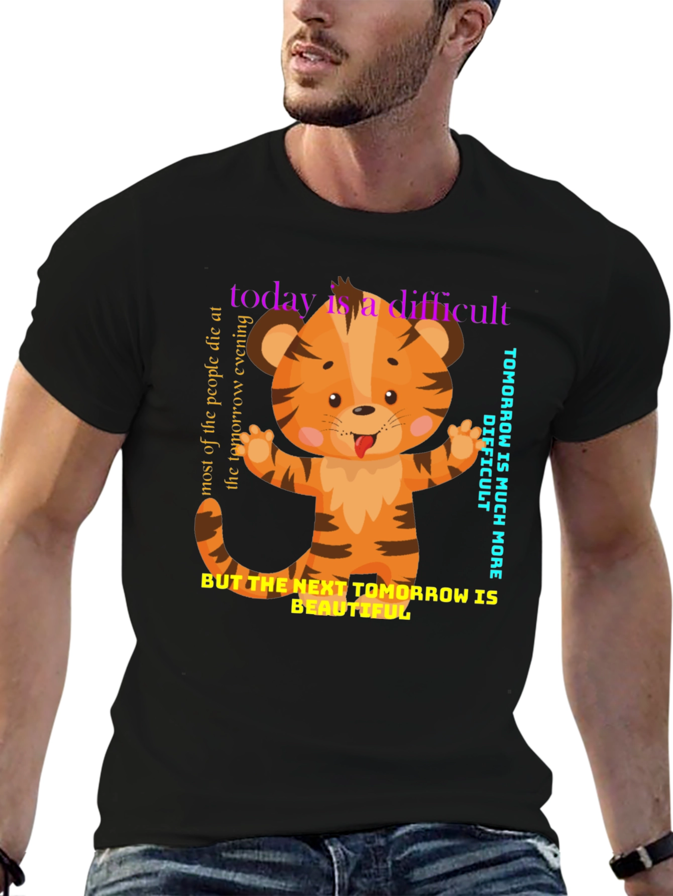 Cute Tiger Graphic Tee - Motivational Design