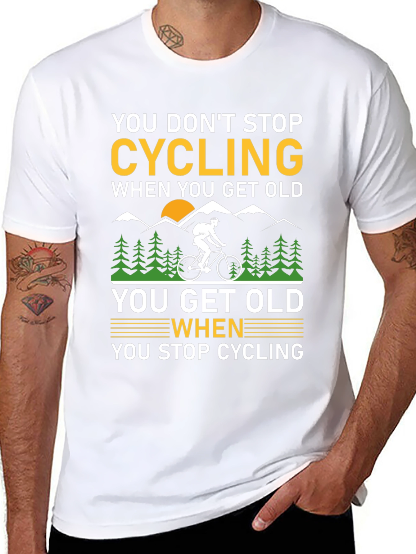 Cycling Quote T-Shirt - You Dont Stop Cycling