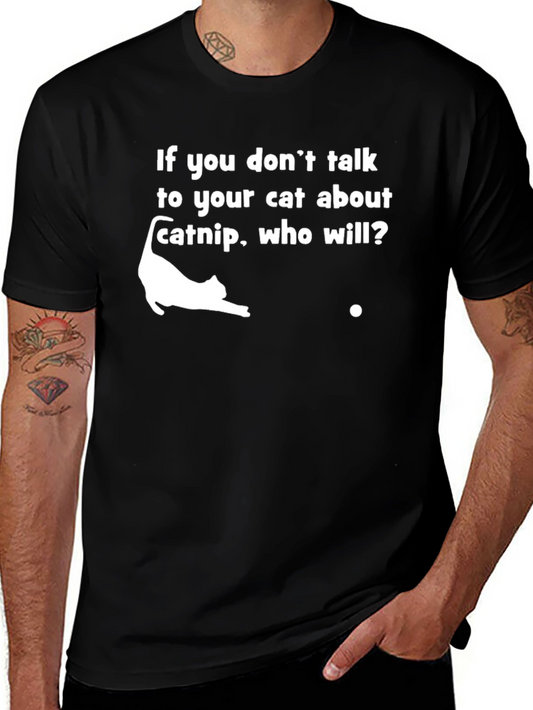 Catnip Cat Lover Graphic T-Shirt - Unisex Black Tee