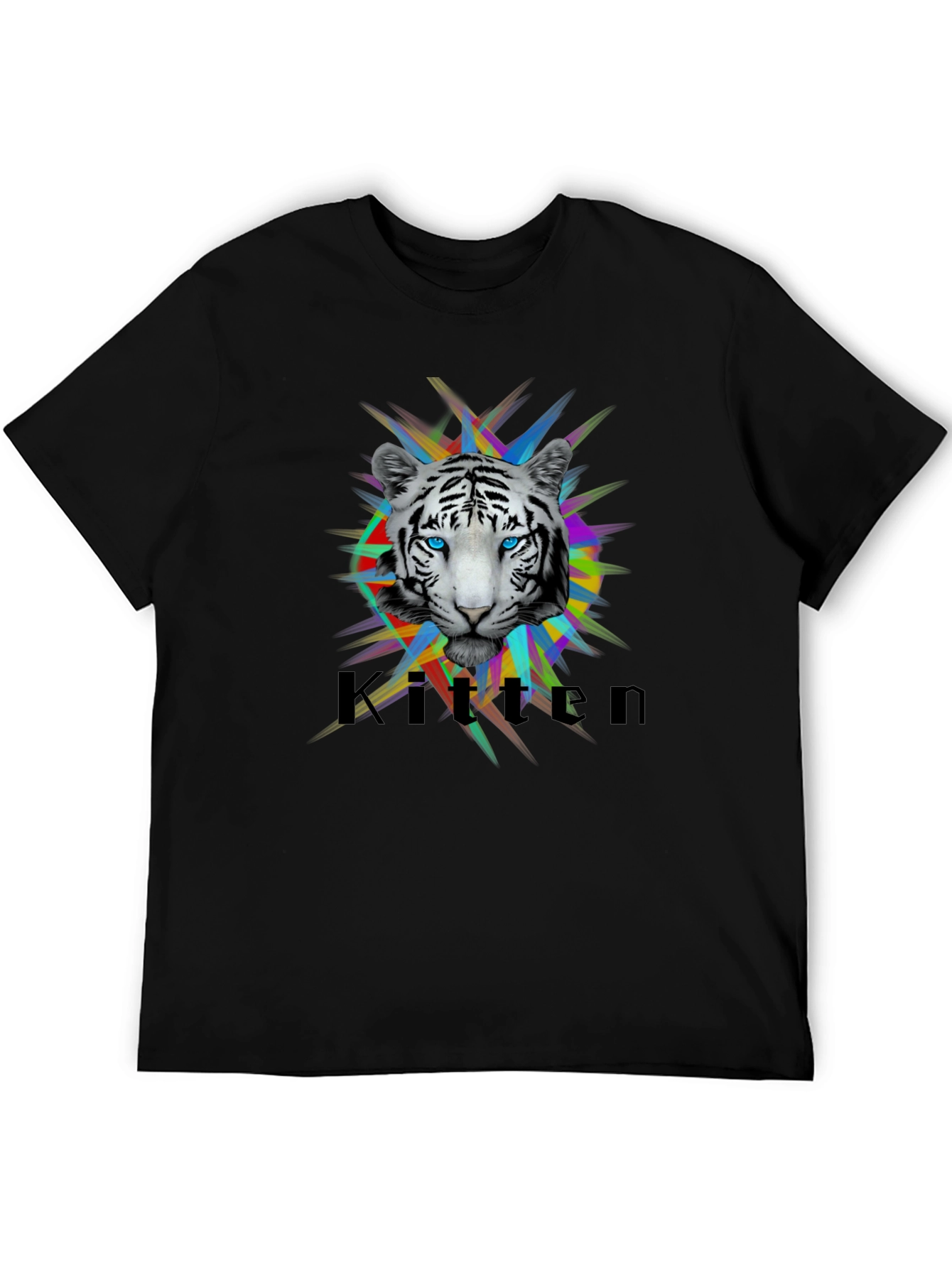 Cool Kitten Tiger Graphic T-Shirt - Black