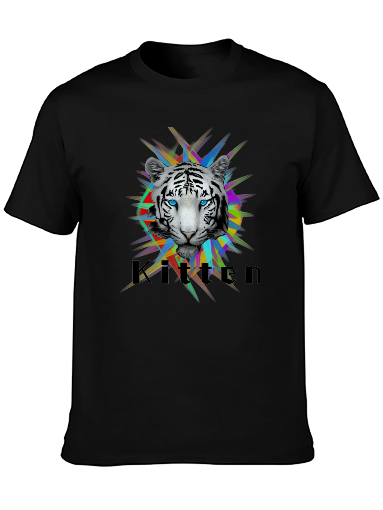 Cool Kitten Tiger Graphic T-Shirt - Black