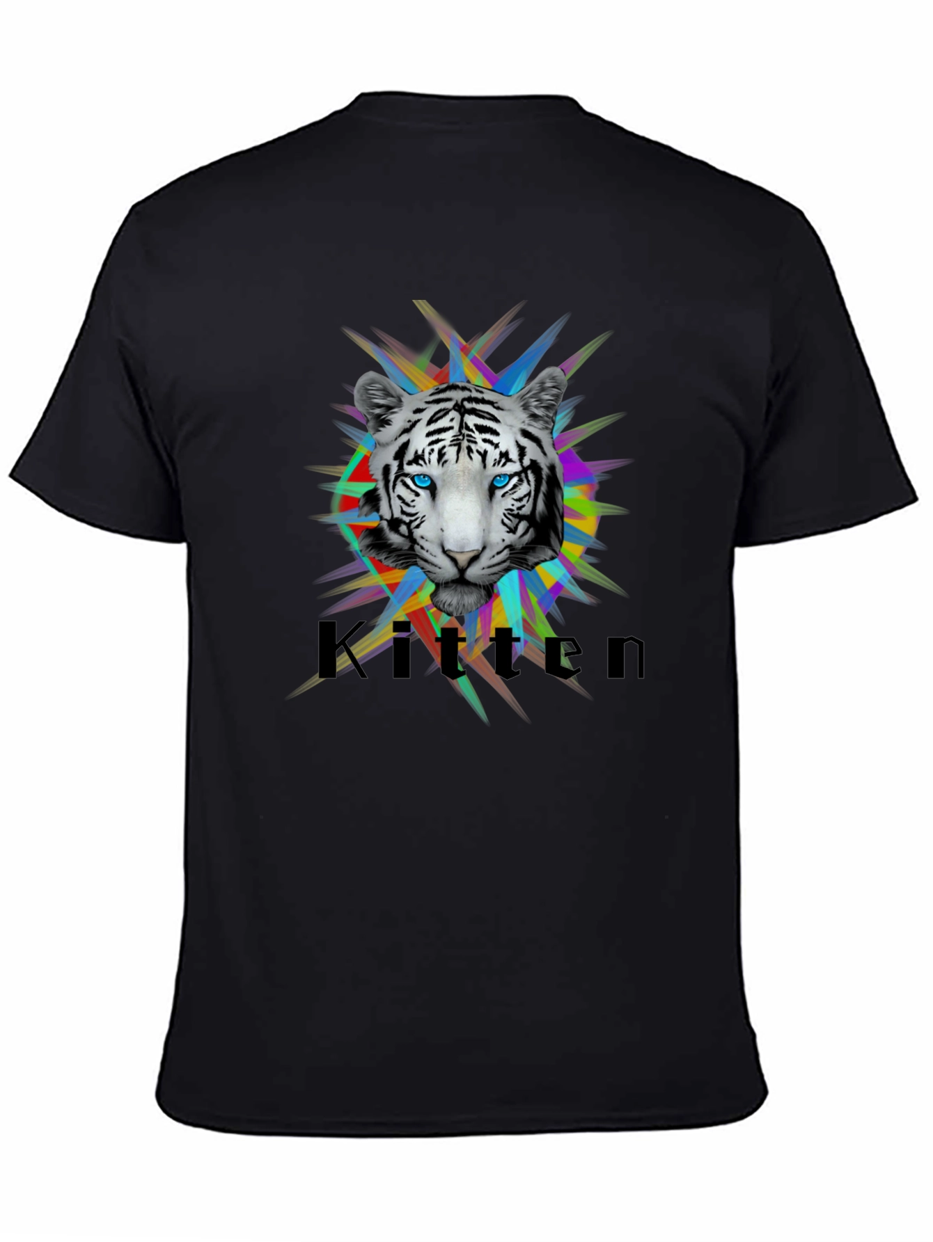 Cool Kitten Tiger Graphic T-Shirt - Black