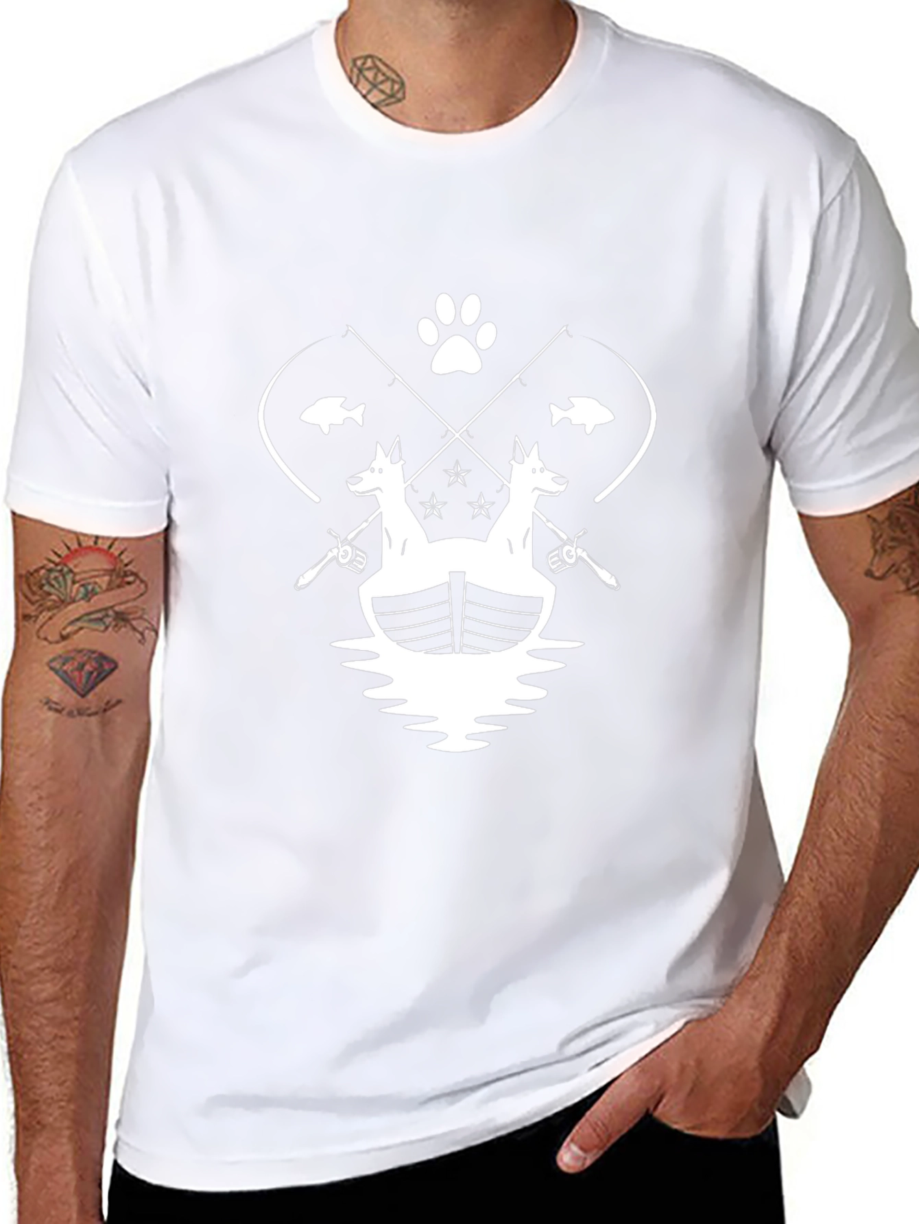 Dog Fishing T-Shirt Pet Lover Tee