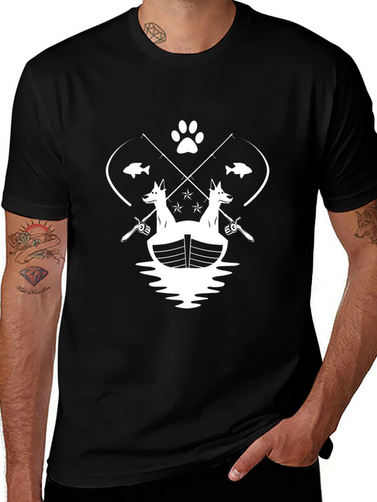 Dog Fishing T-Shirt Pet Lover Tee