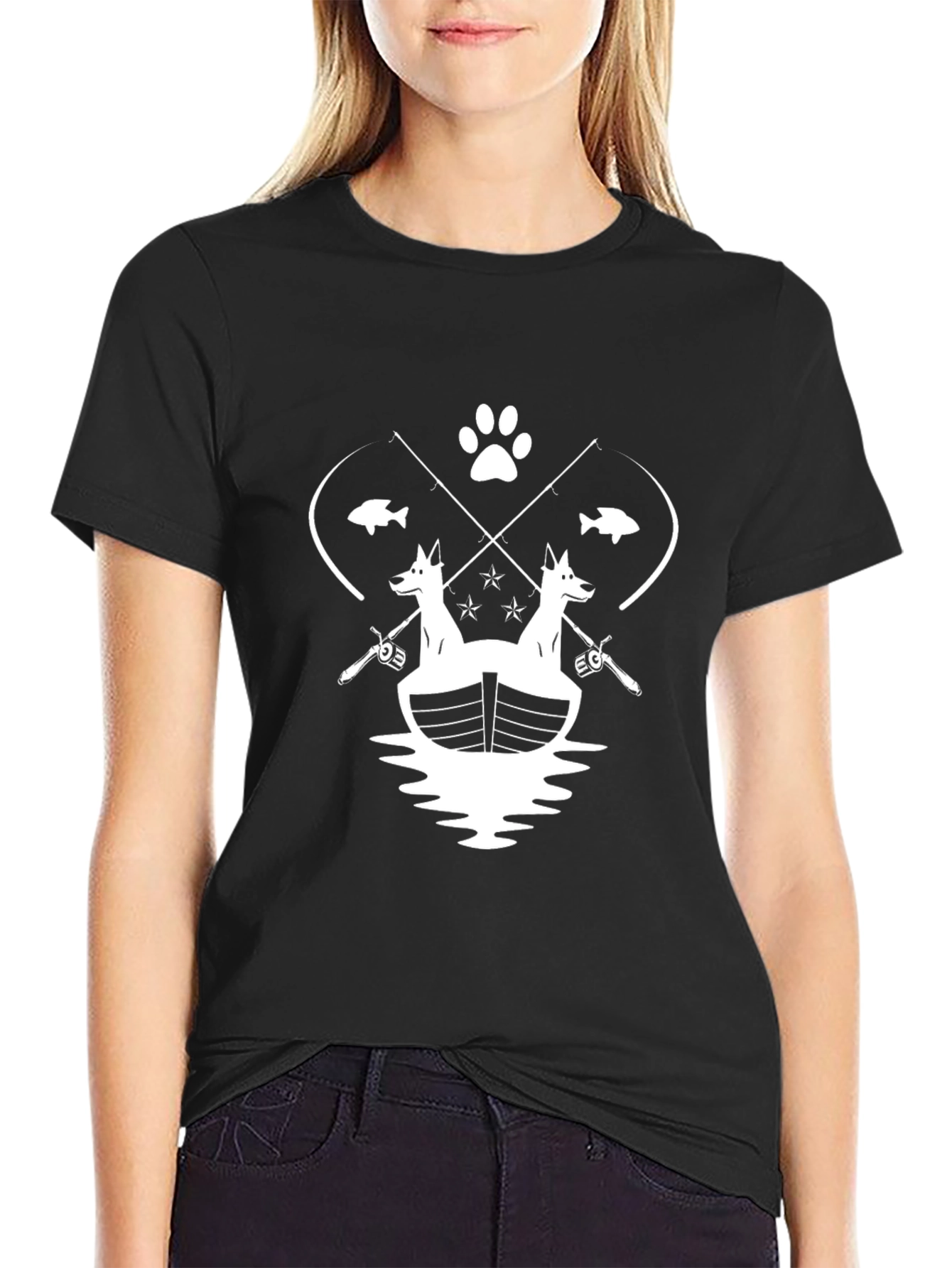 Dog Fishing T-Shirt Pet Lover Tee