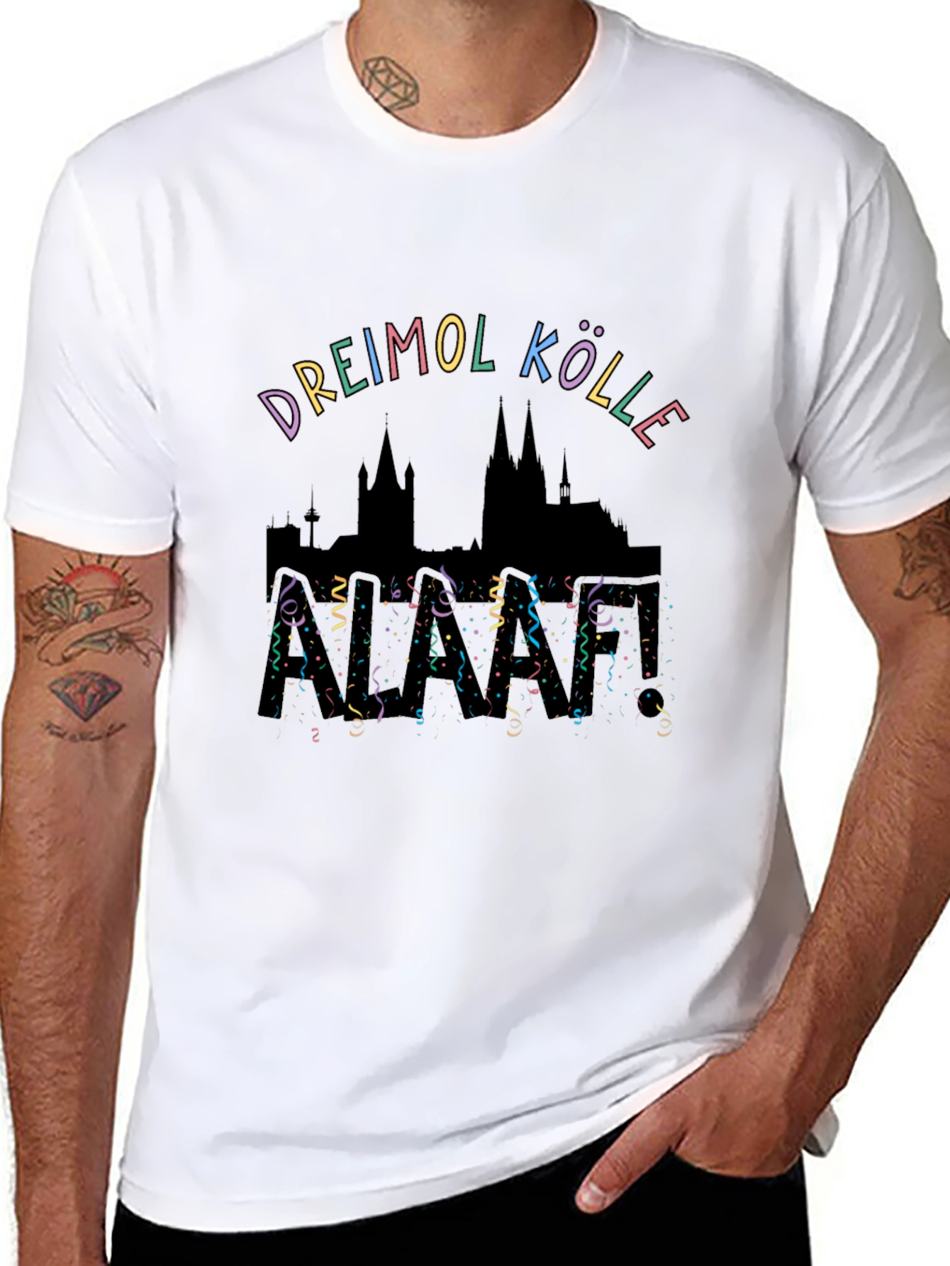 Dreimol Kölle T-Shirt - Cologne Skyline Design