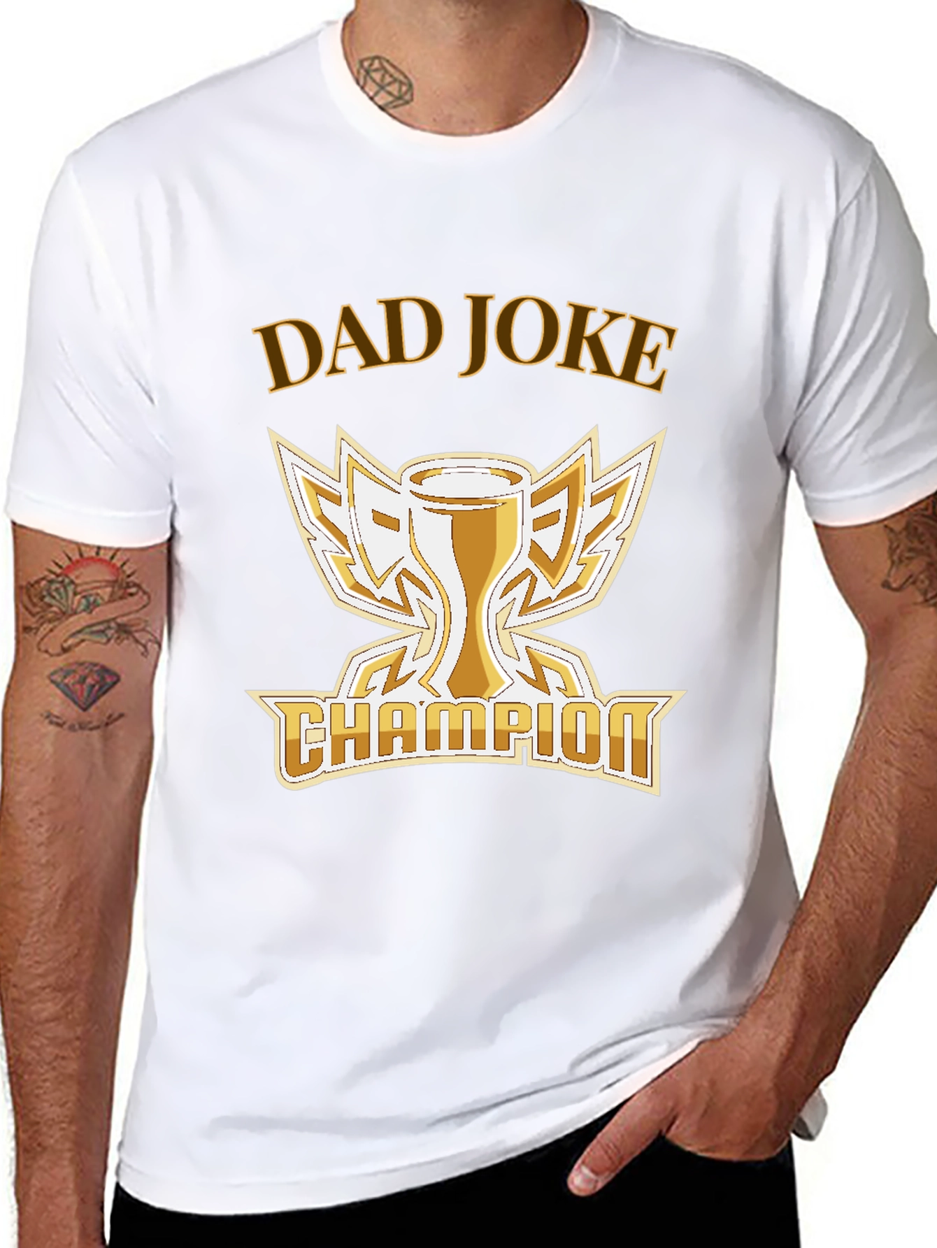 Dad Joke Champion T-Shirt -  Humorous Trophy Tee