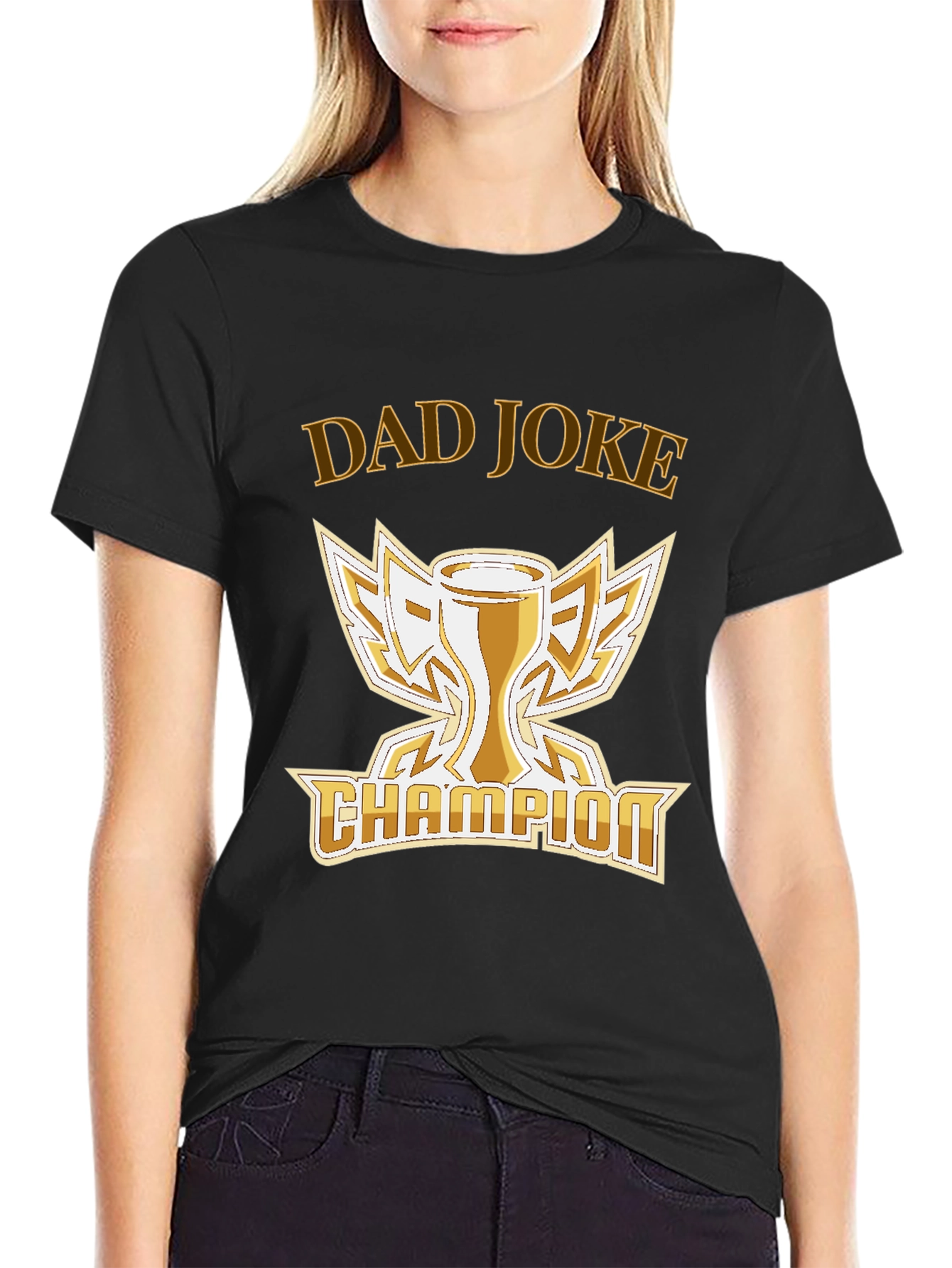 Dad Joke Champion T-Shirt -  Humorous Trophy Tee
