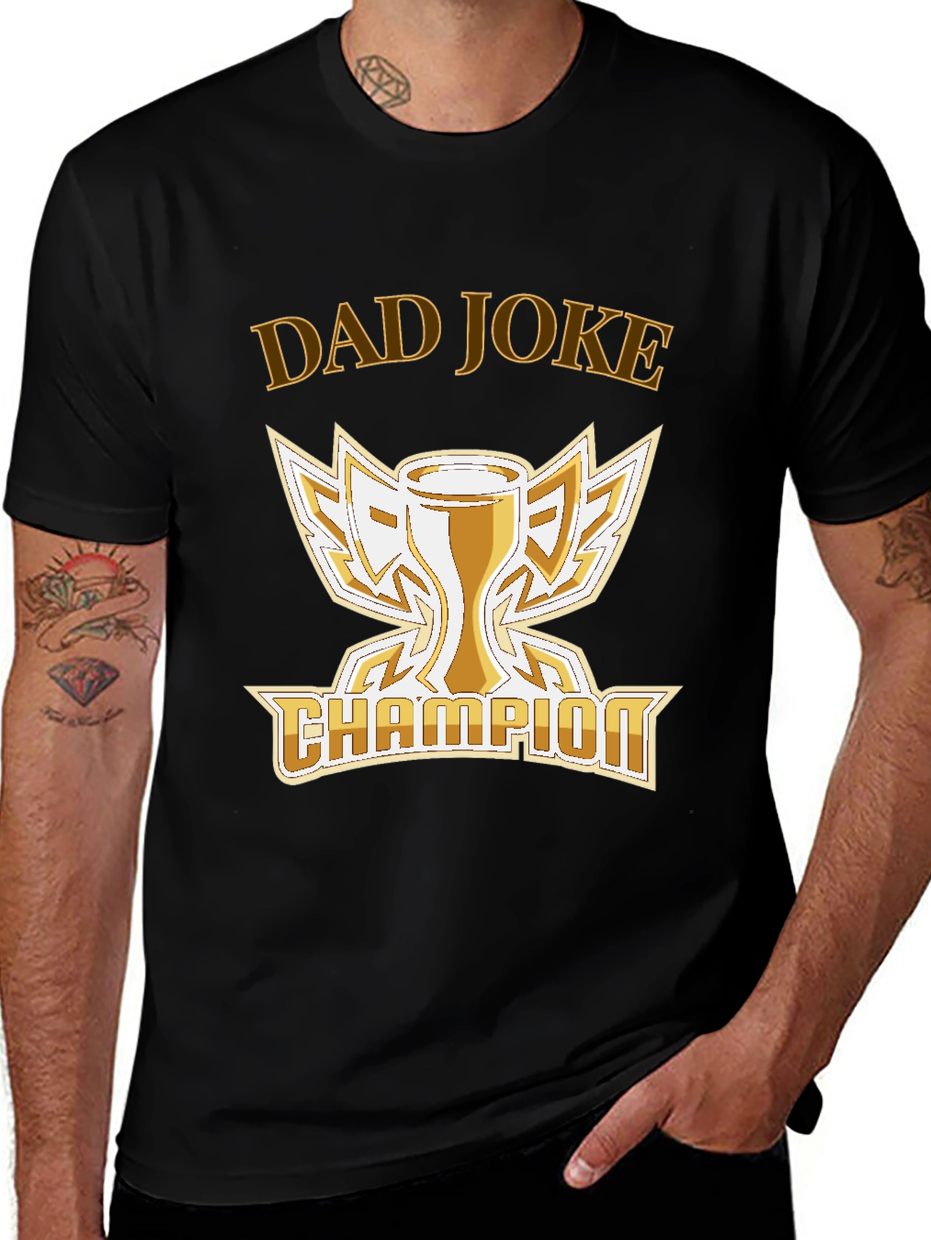 Dad Joke Champion T-Shirt -  Humorous Trophy Tee