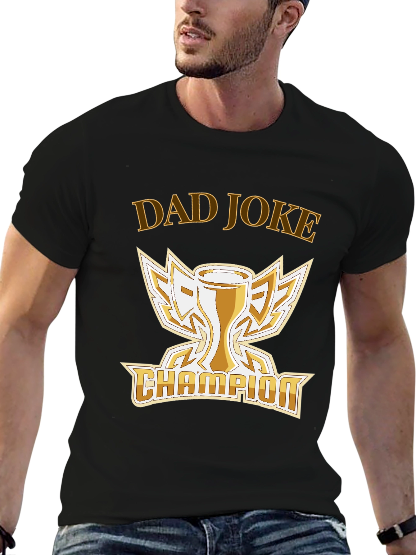 Dad Joke Champion T-Shirt -  Humorous Trophy Tee