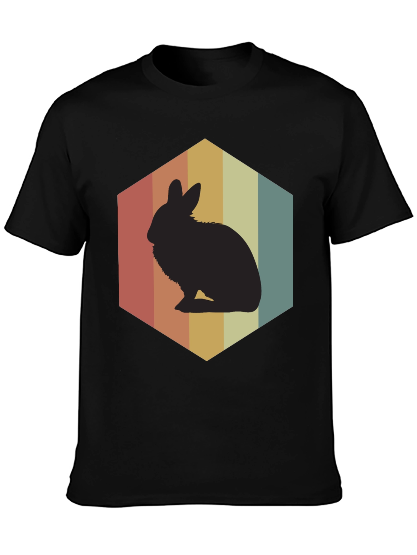 Retro Rabbit Graphic Tee - Black