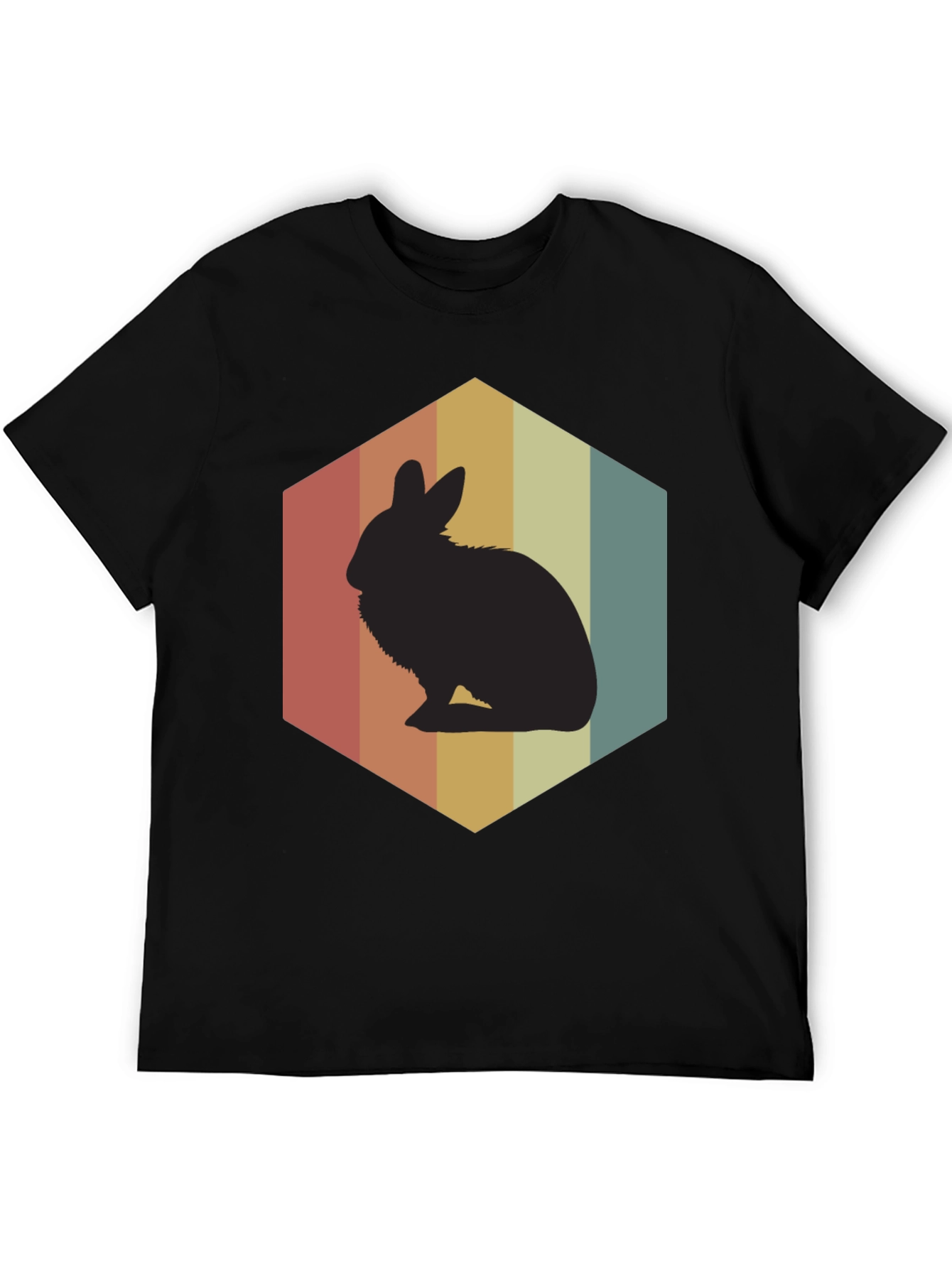 Retro Rabbit Graphic Tee - Black