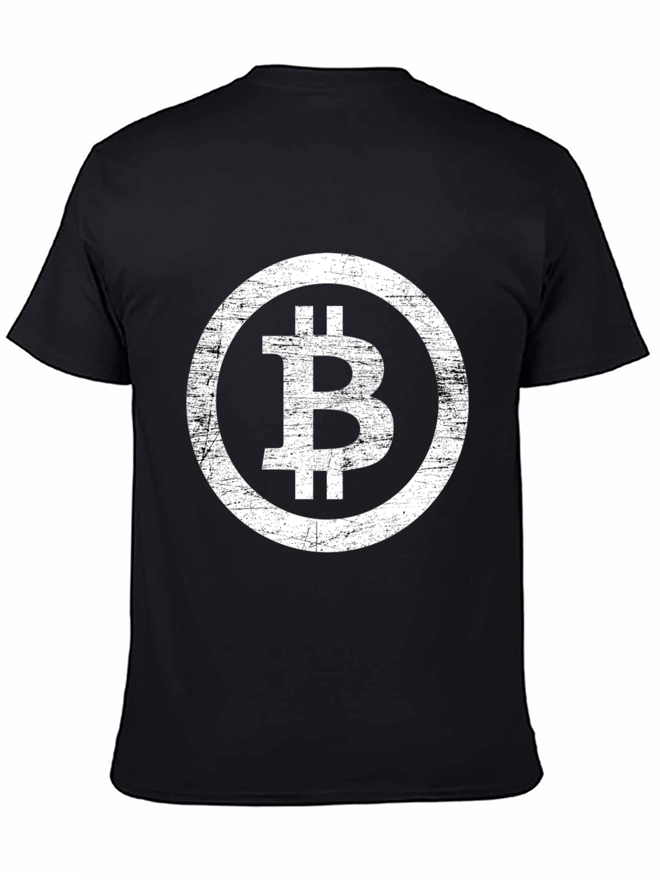 Bitcoin Logo Distressed Black T-Shirt