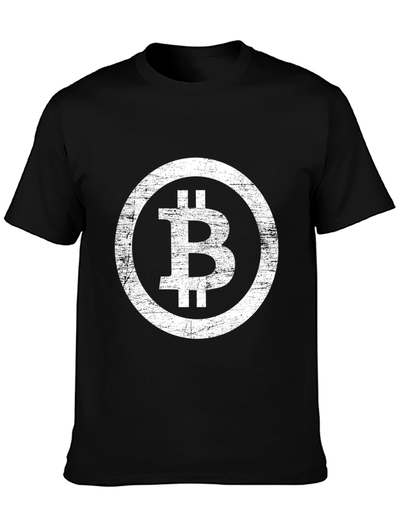 Bitcoin Logo Distressed Black T-Shirt