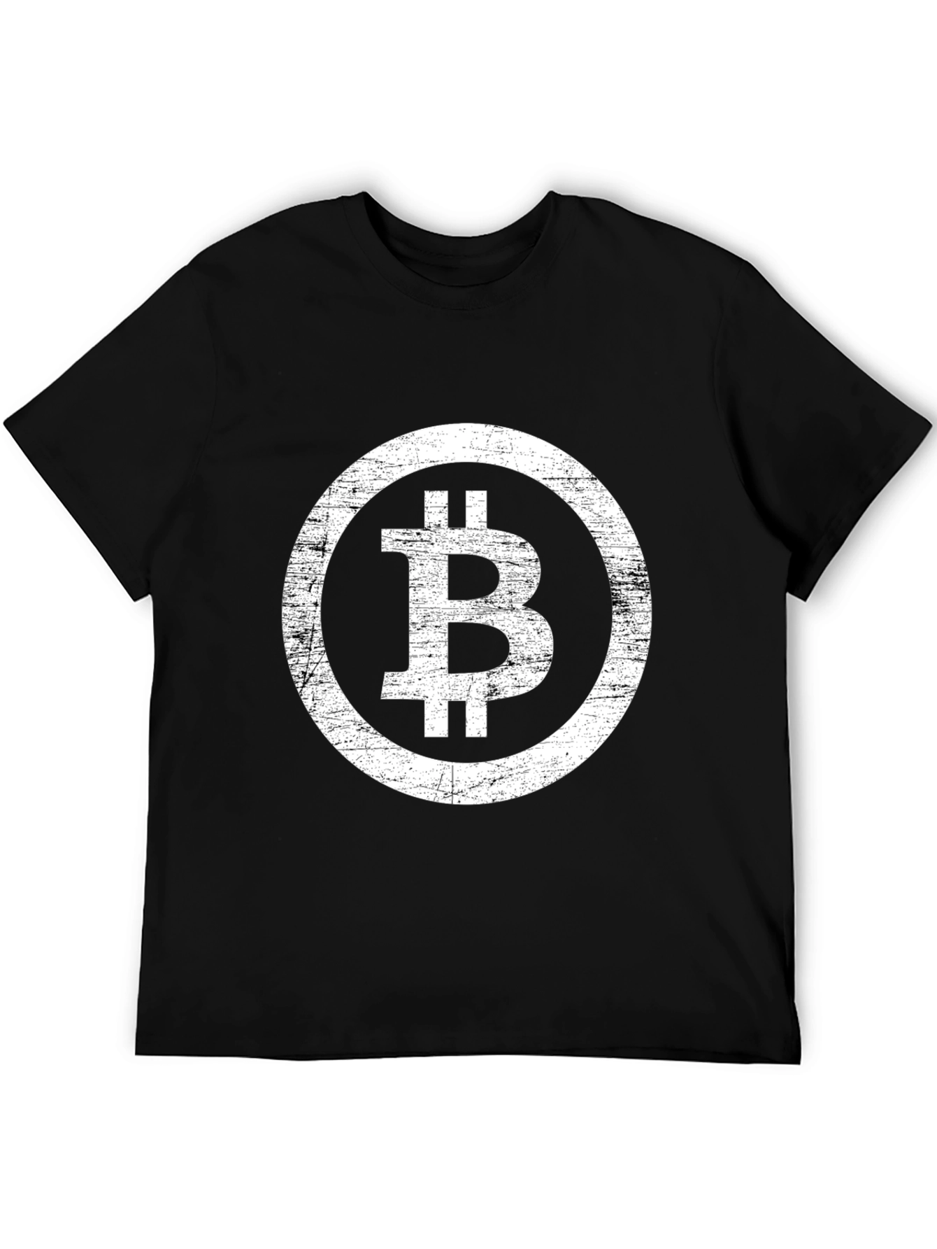 Bitcoin Logo Distressed Black T-Shirt