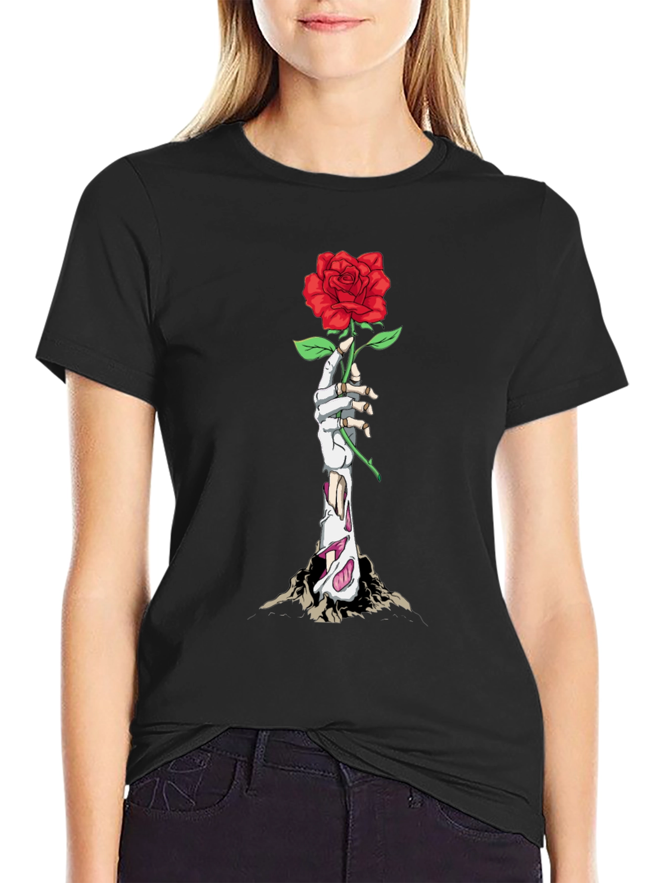 Rose Zombie Hand T-Shirt