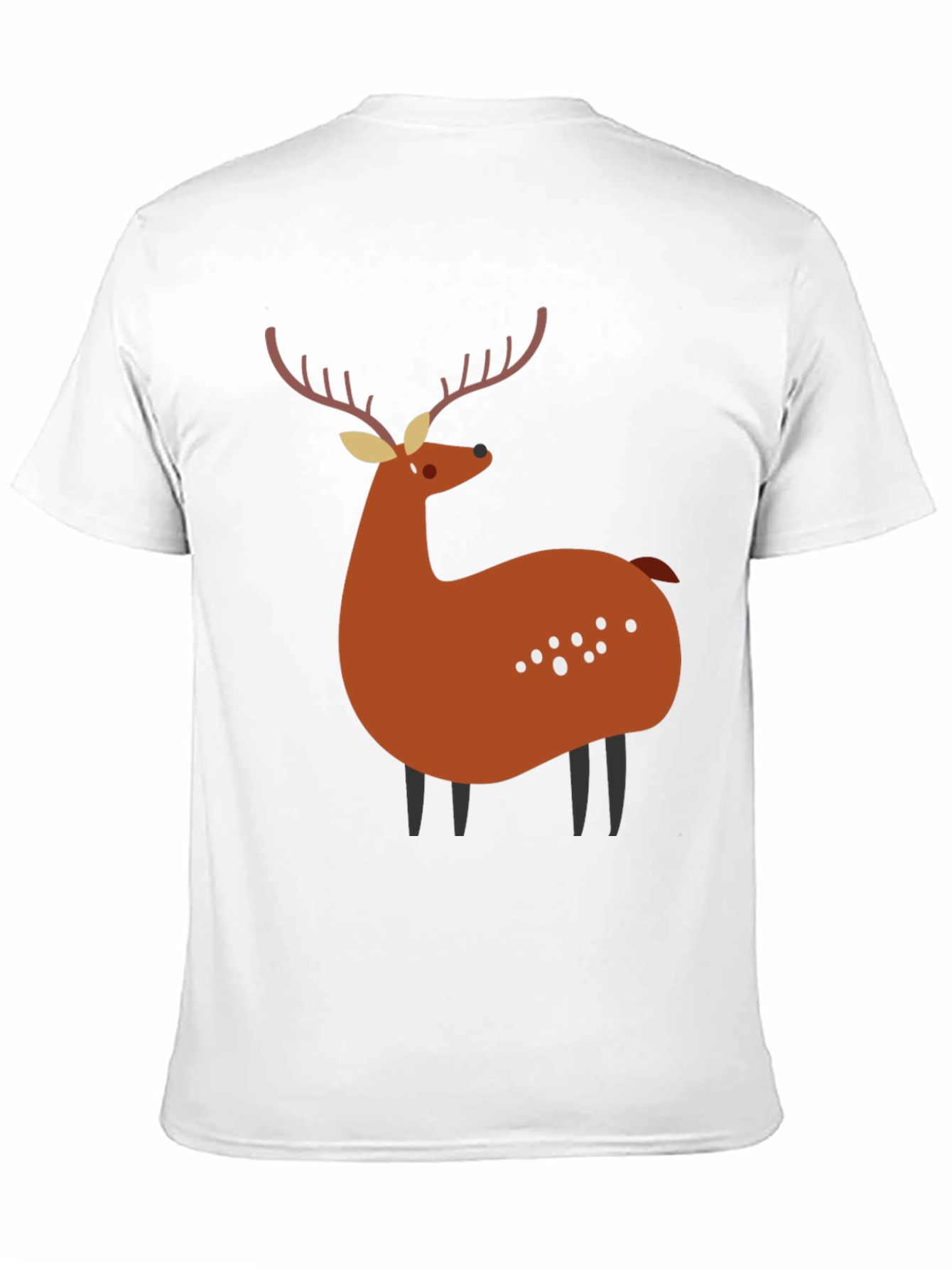 Stylized Deer Graphic Tee - Black Unisex Shirt