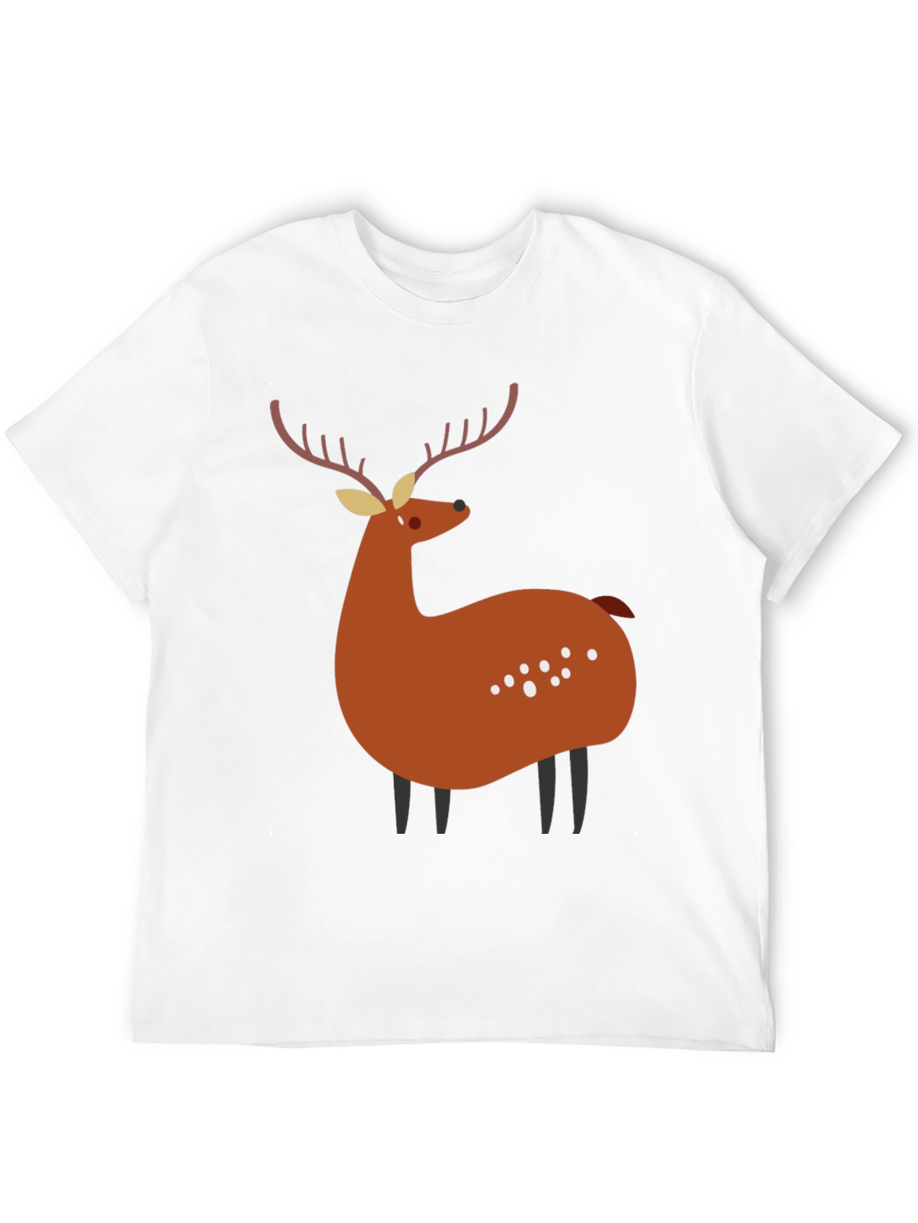 Stylized Deer Graphic Tee - Black Unisex Shirt