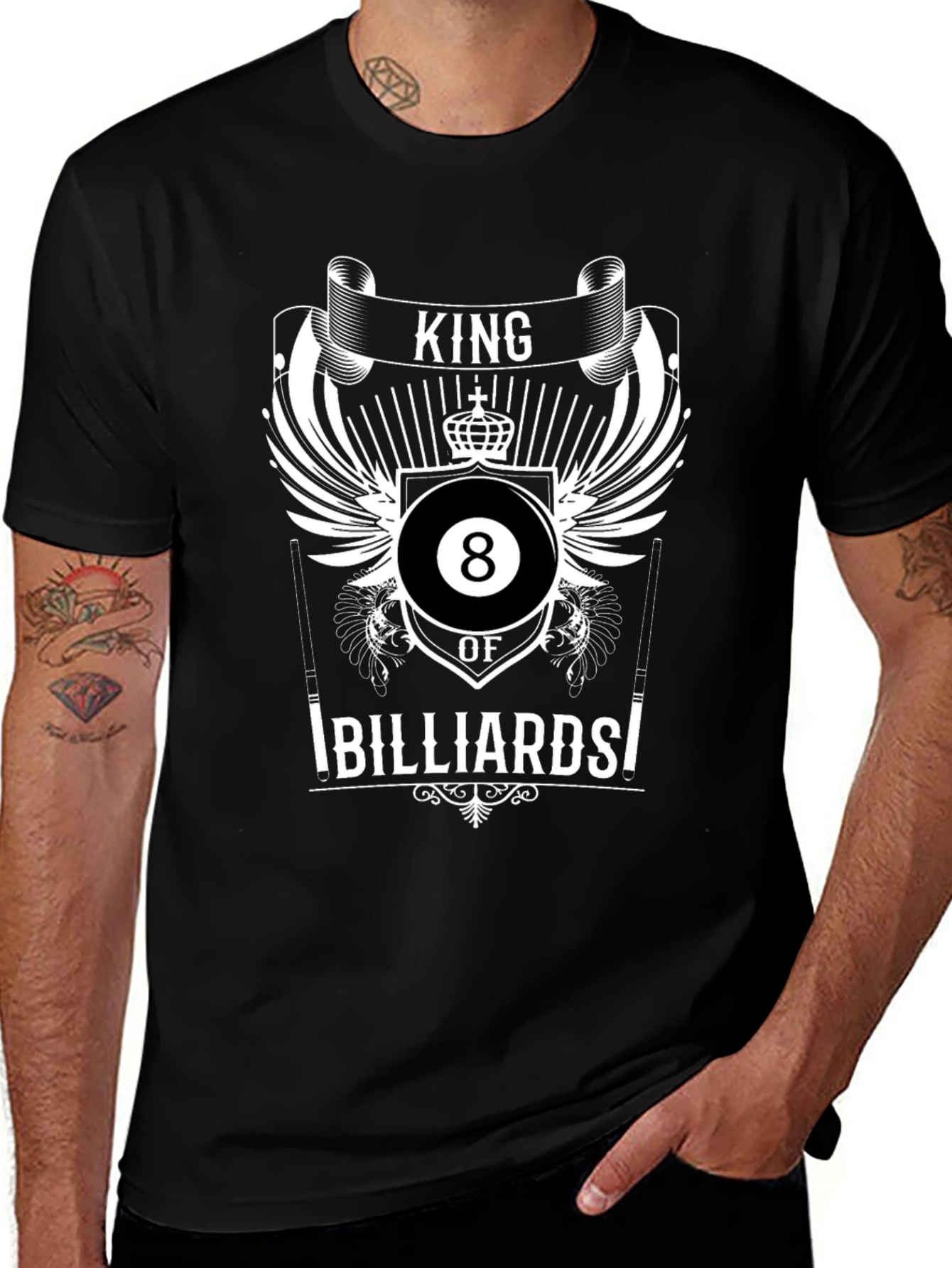 King of Billiards T-Shirt - Cool 8 Ball Design