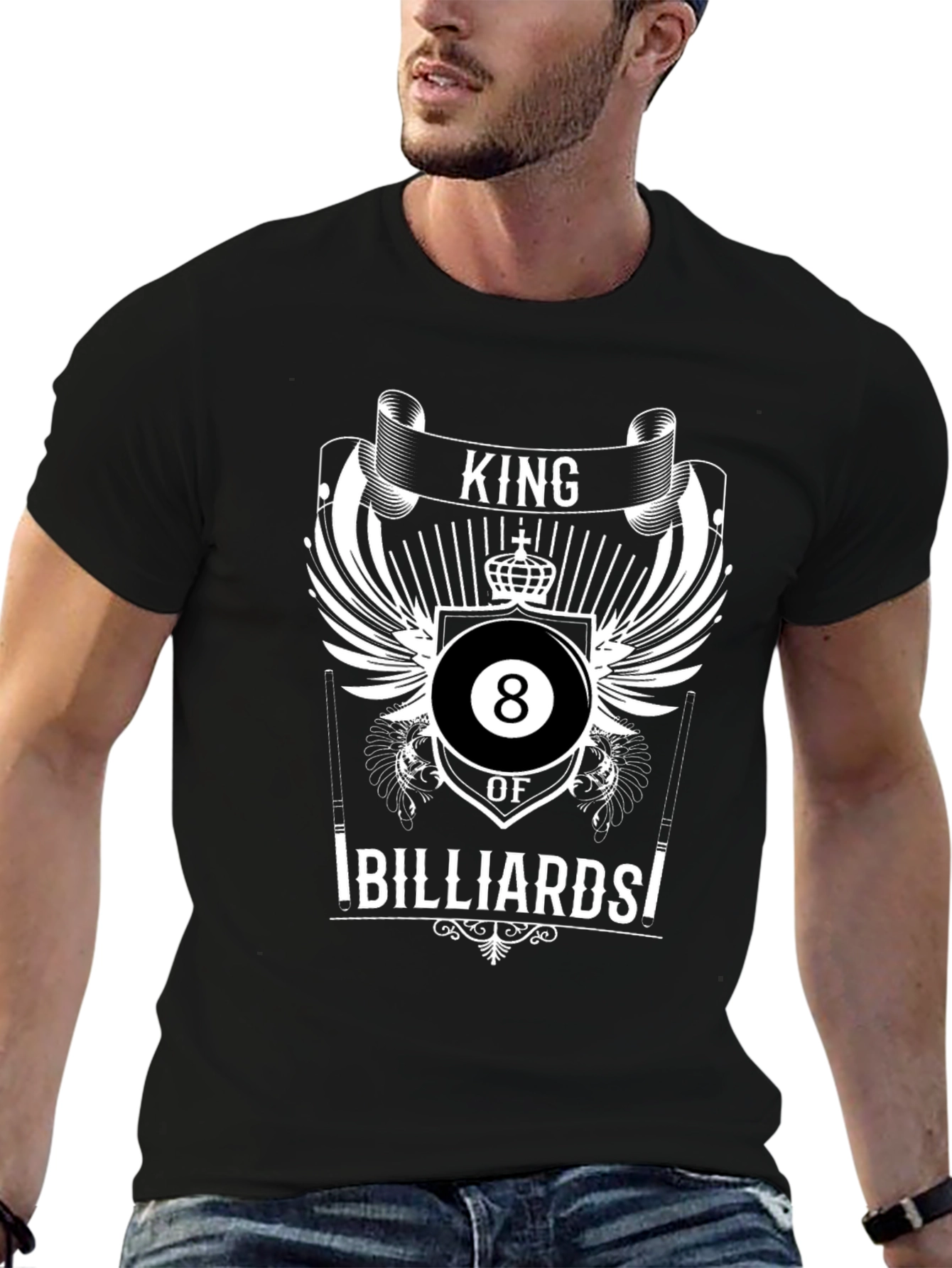 King of Billiards T-Shirt - Cool 8 Ball Design