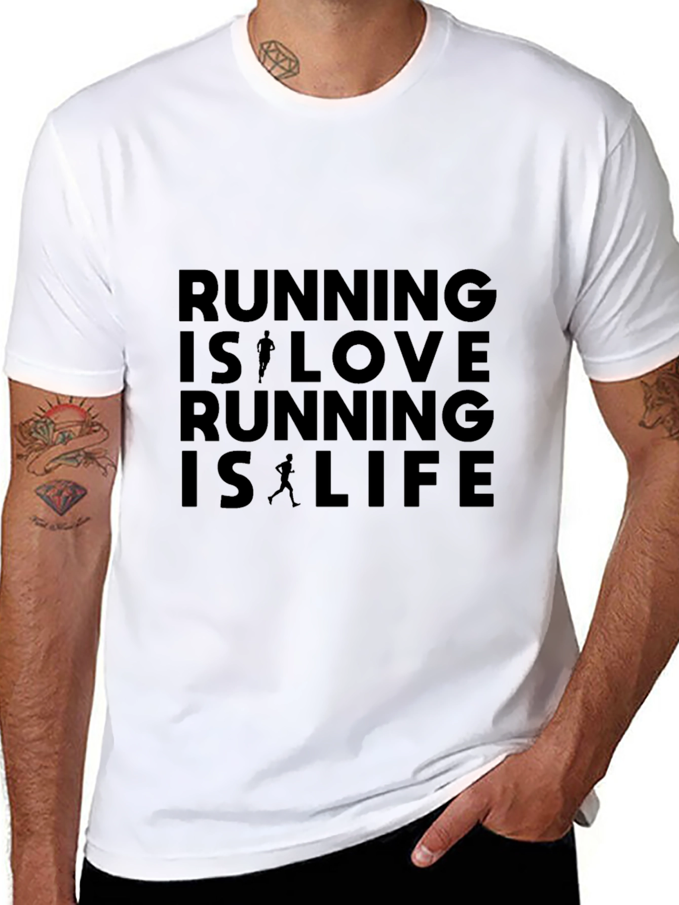 Running Is Love Black Graphic Tee