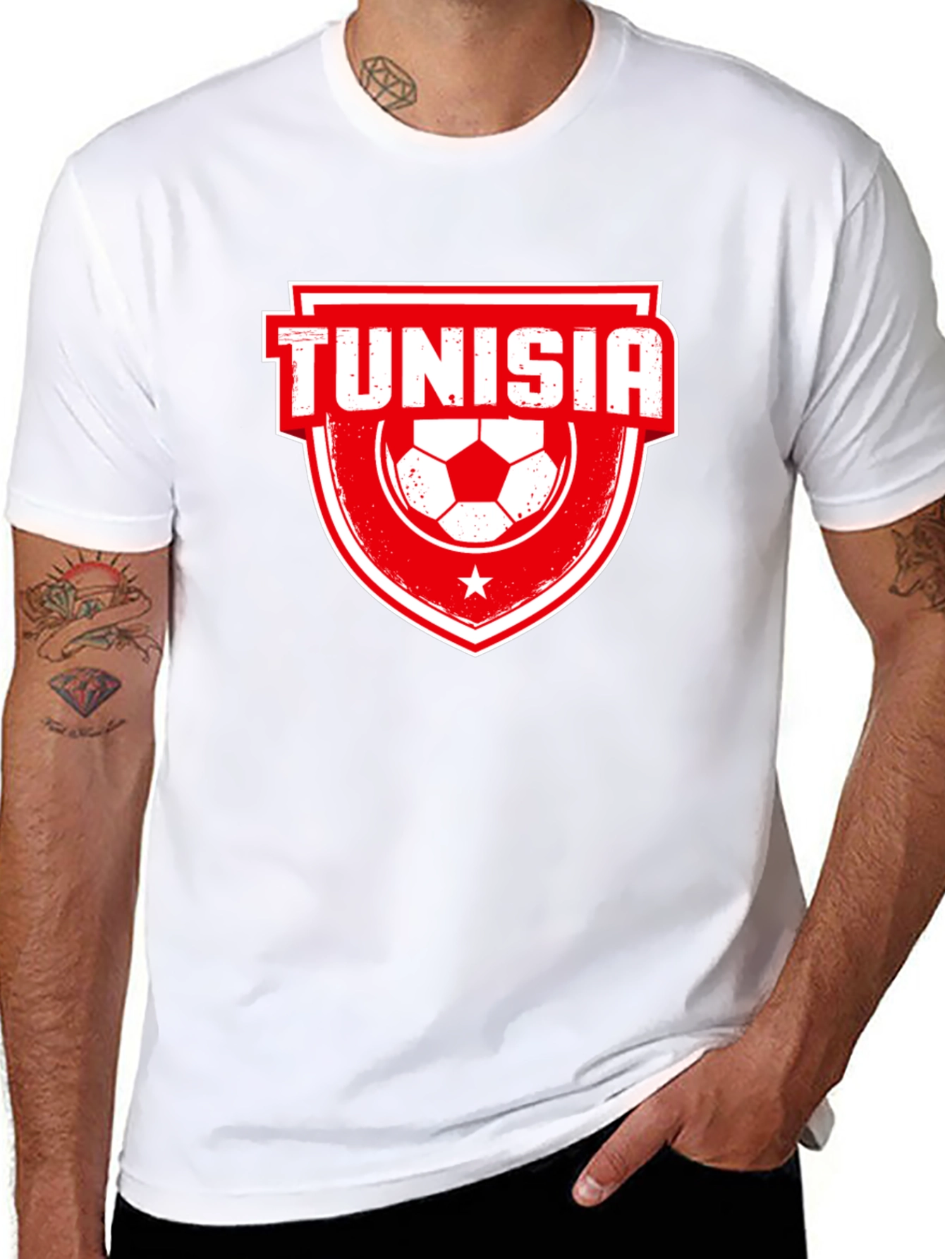 Tunisia Soccer T-Shirt - Black Jersey