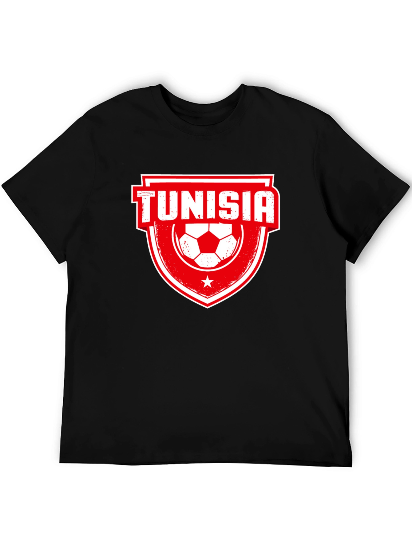 Tunisia Soccer T-Shirt - Black Jersey