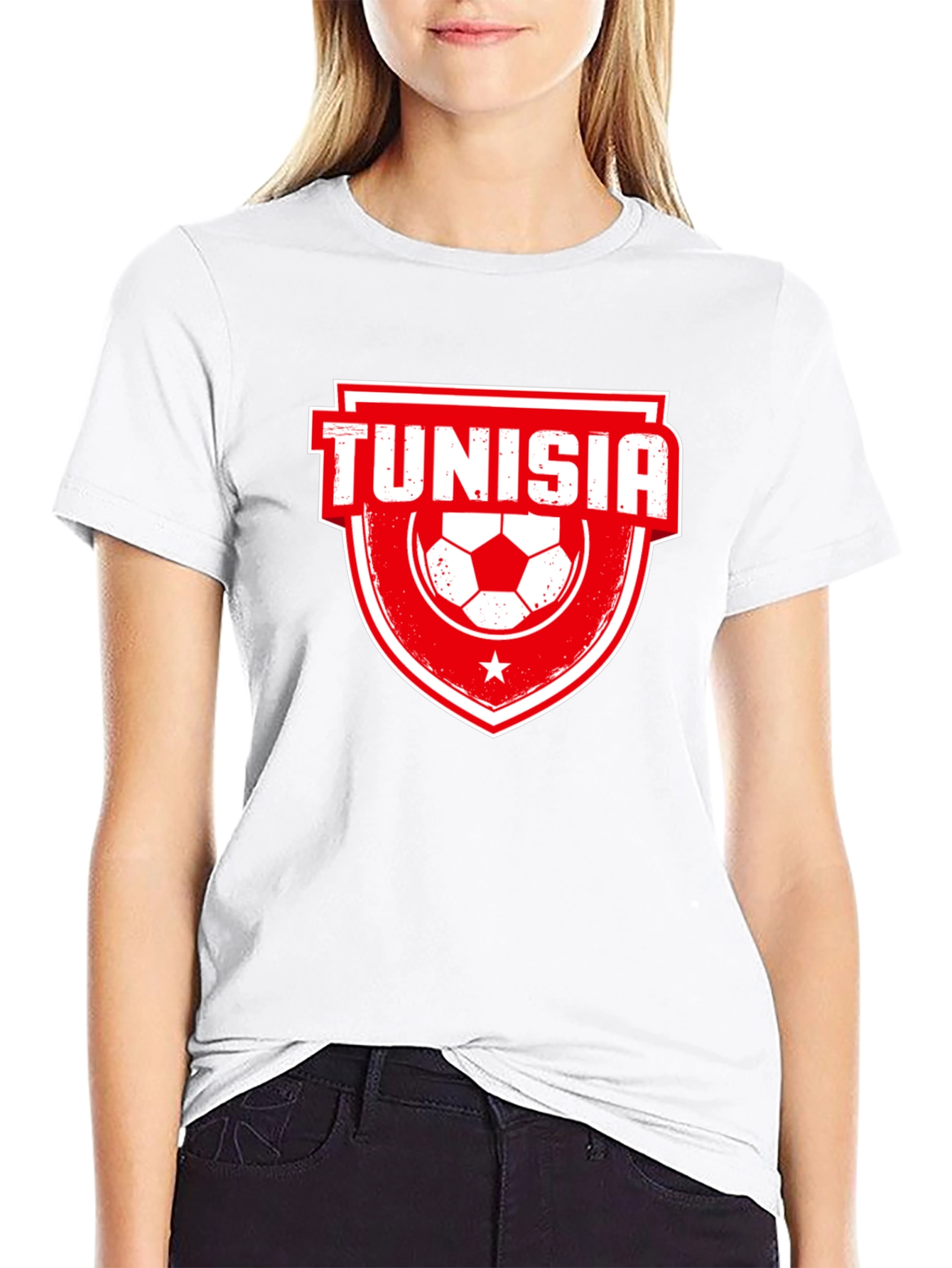 Tunisia Soccer T-Shirt - Black Jersey