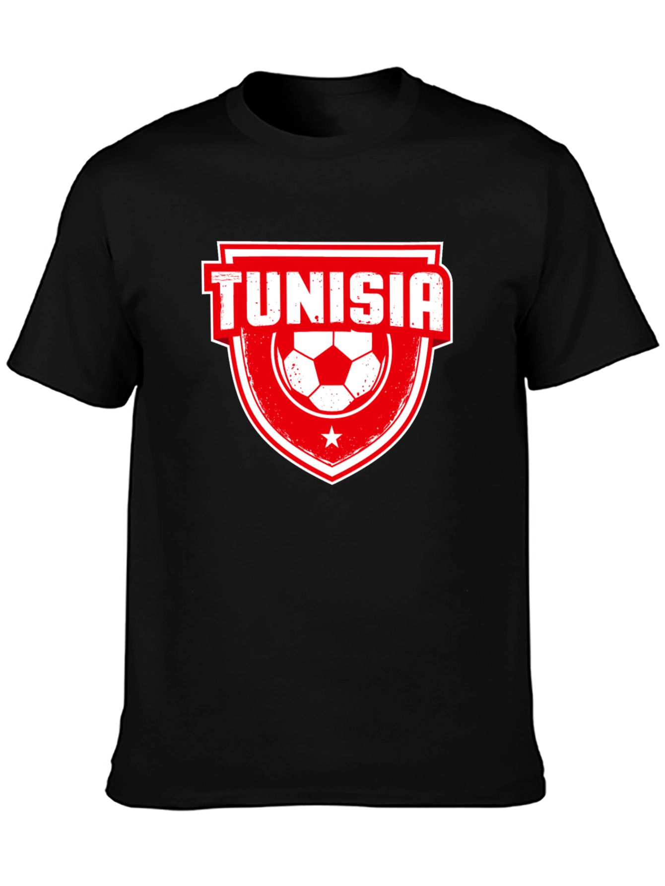 Tunisia Soccer T-Shirt - Black Jersey