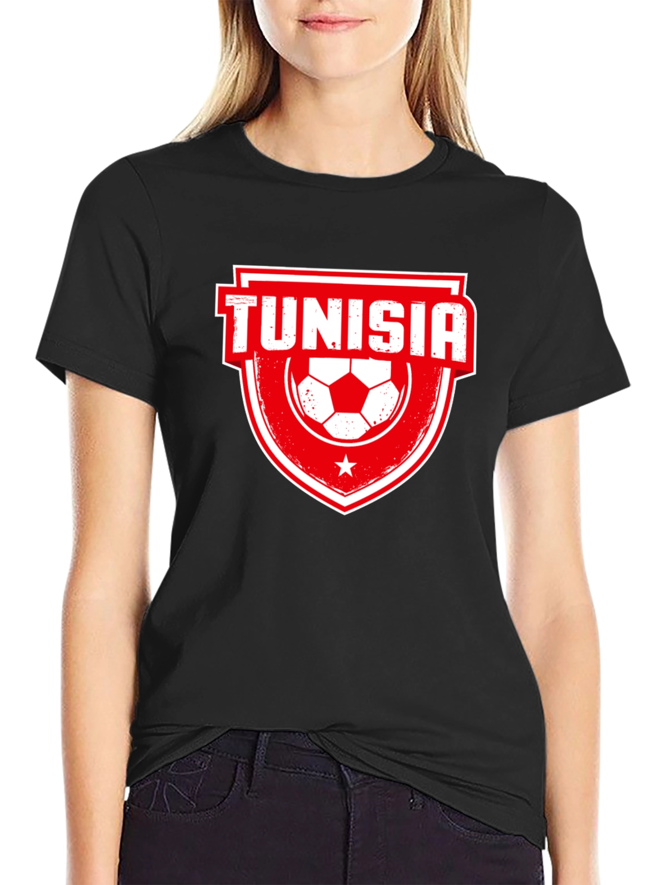 Tunisia Soccer T-Shirt - Black Jersey