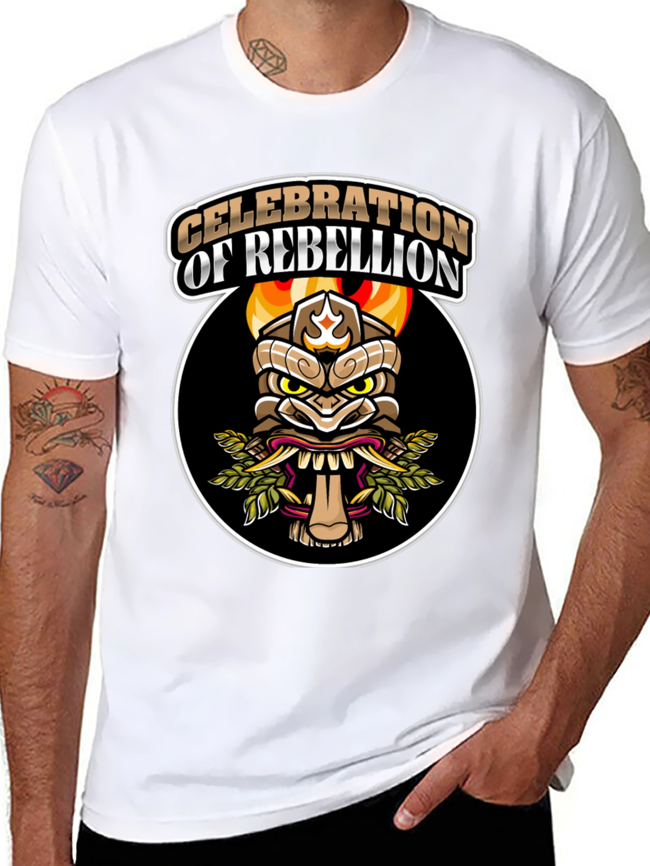 Rebellion Graphic Tee - Black Crew Neck