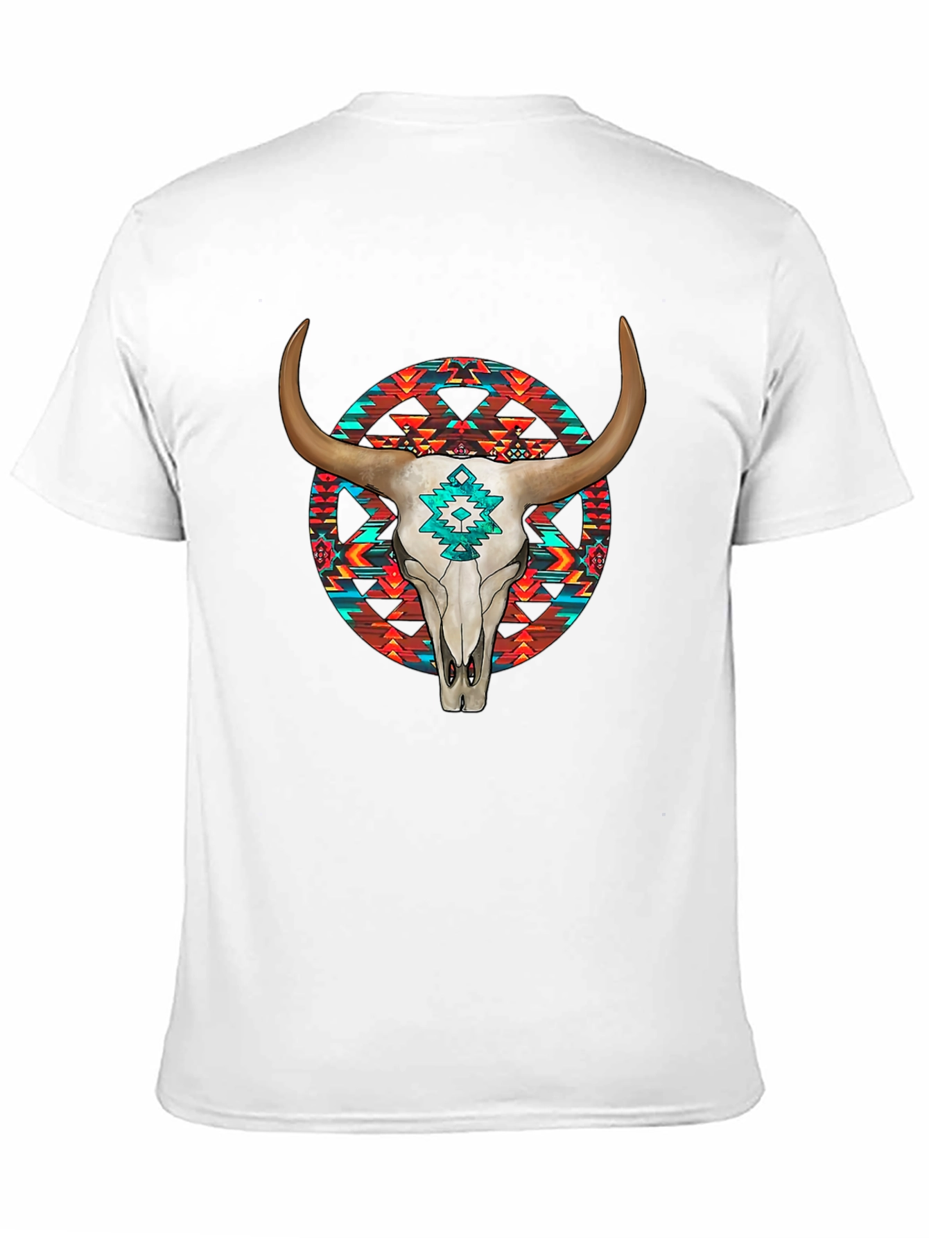 Cow Skull Graphic Print Black T-Shirt