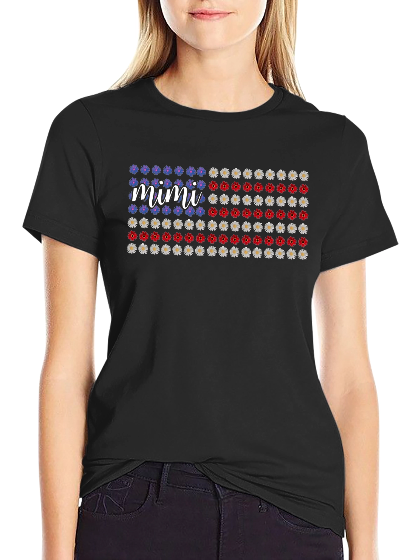 Mimi Floral American Flag T-Shirt