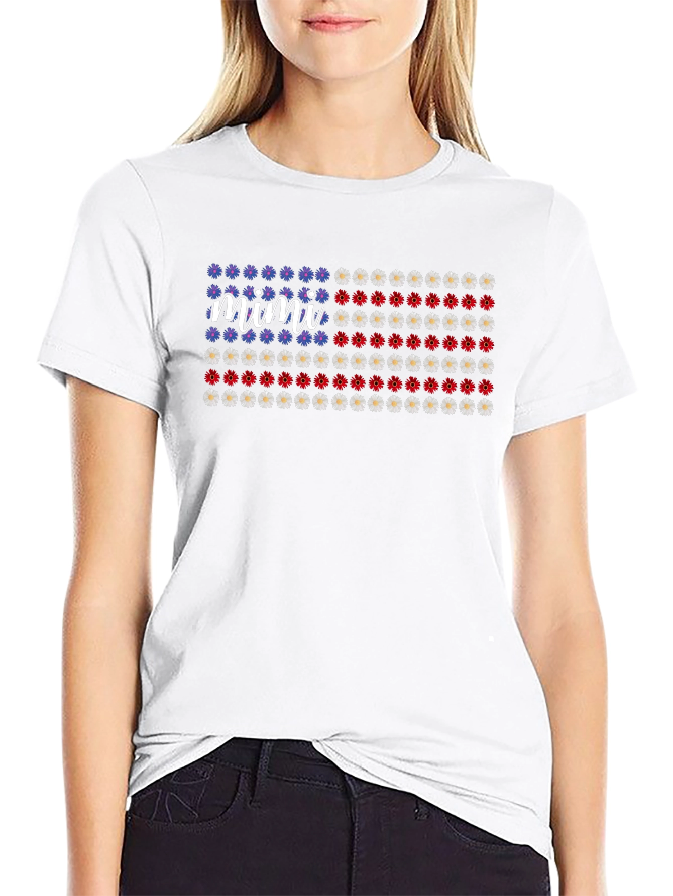 Mimi Floral American Flag T-Shirt