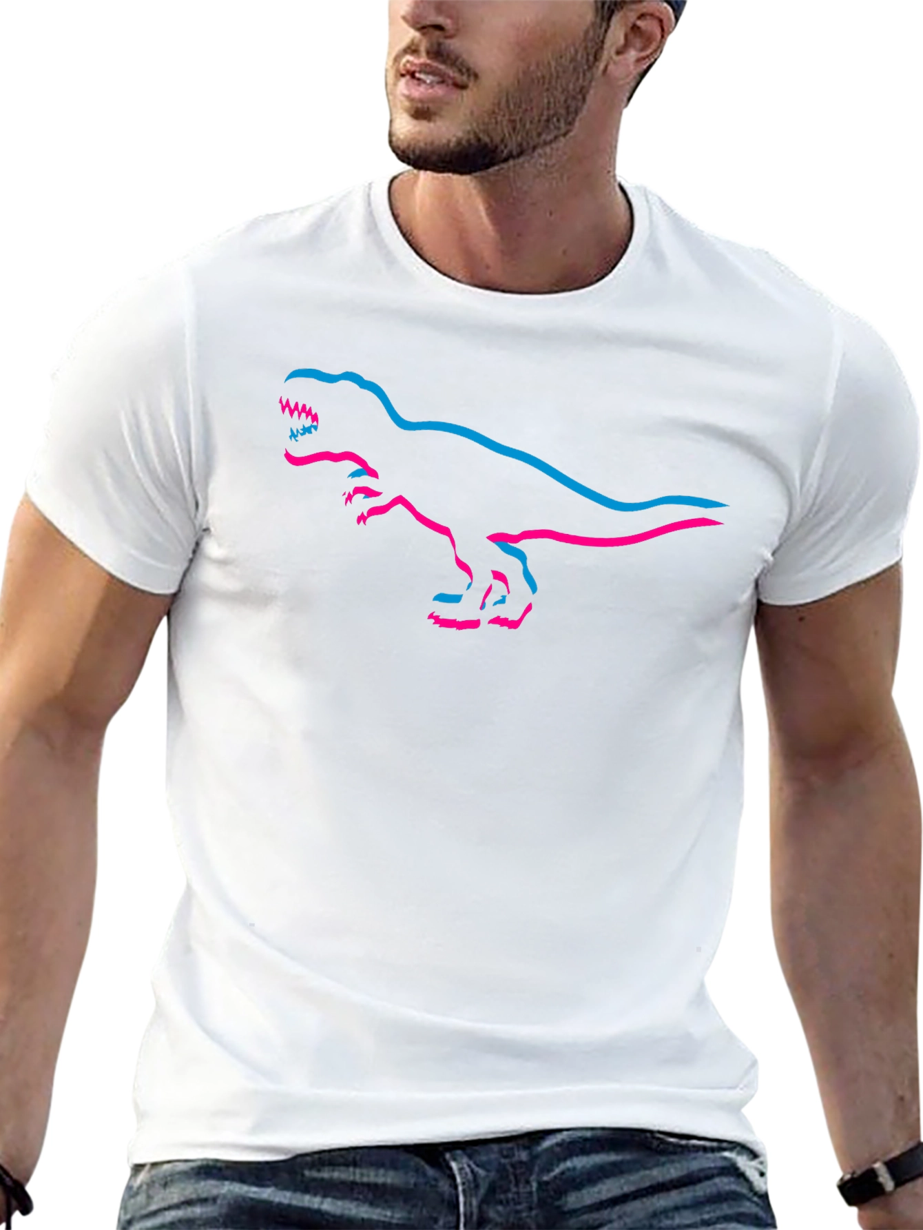 Retro T-Rex Outline Graphic Tee