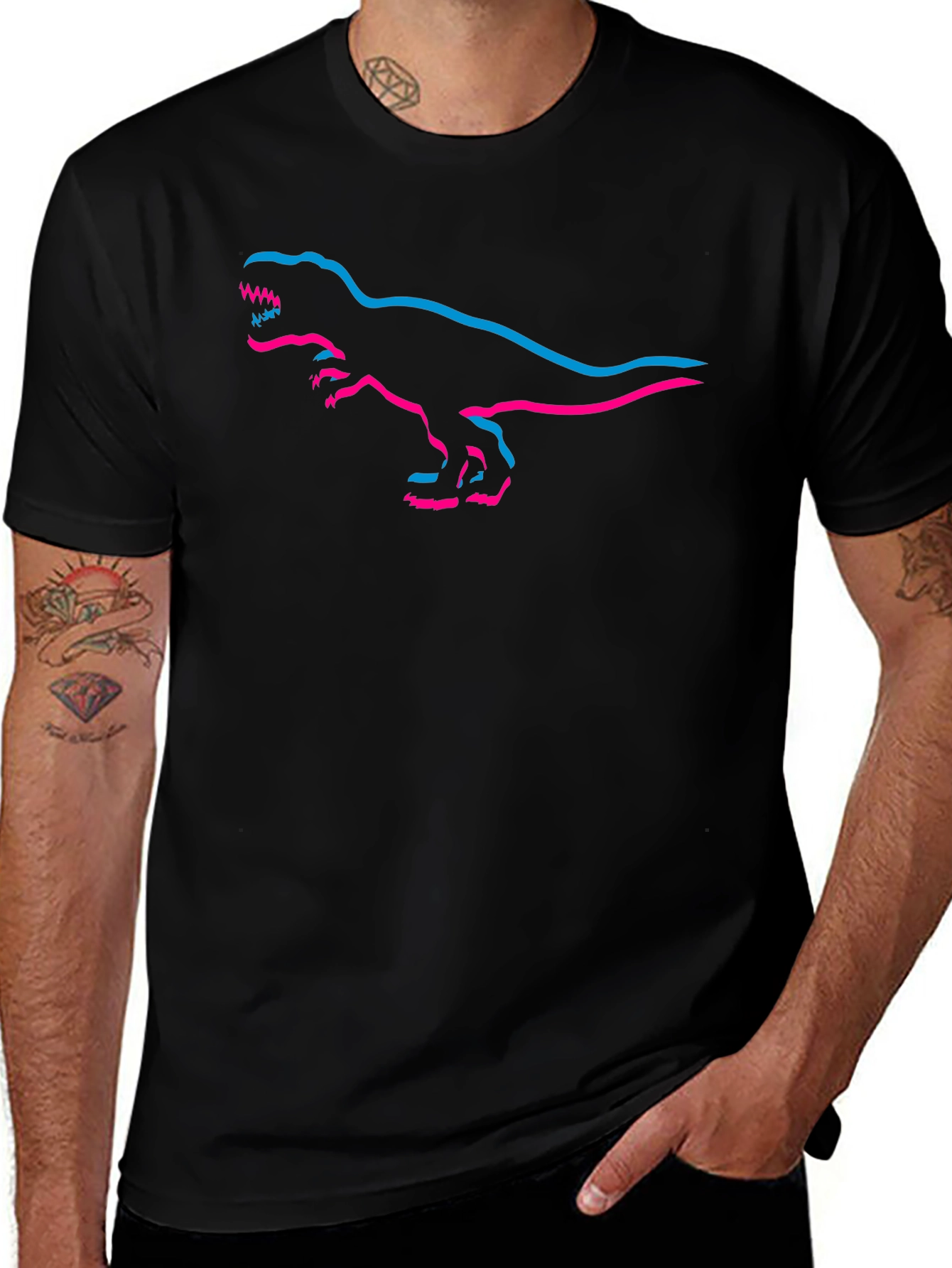 Retro T-Rex Outline Graphic Tee