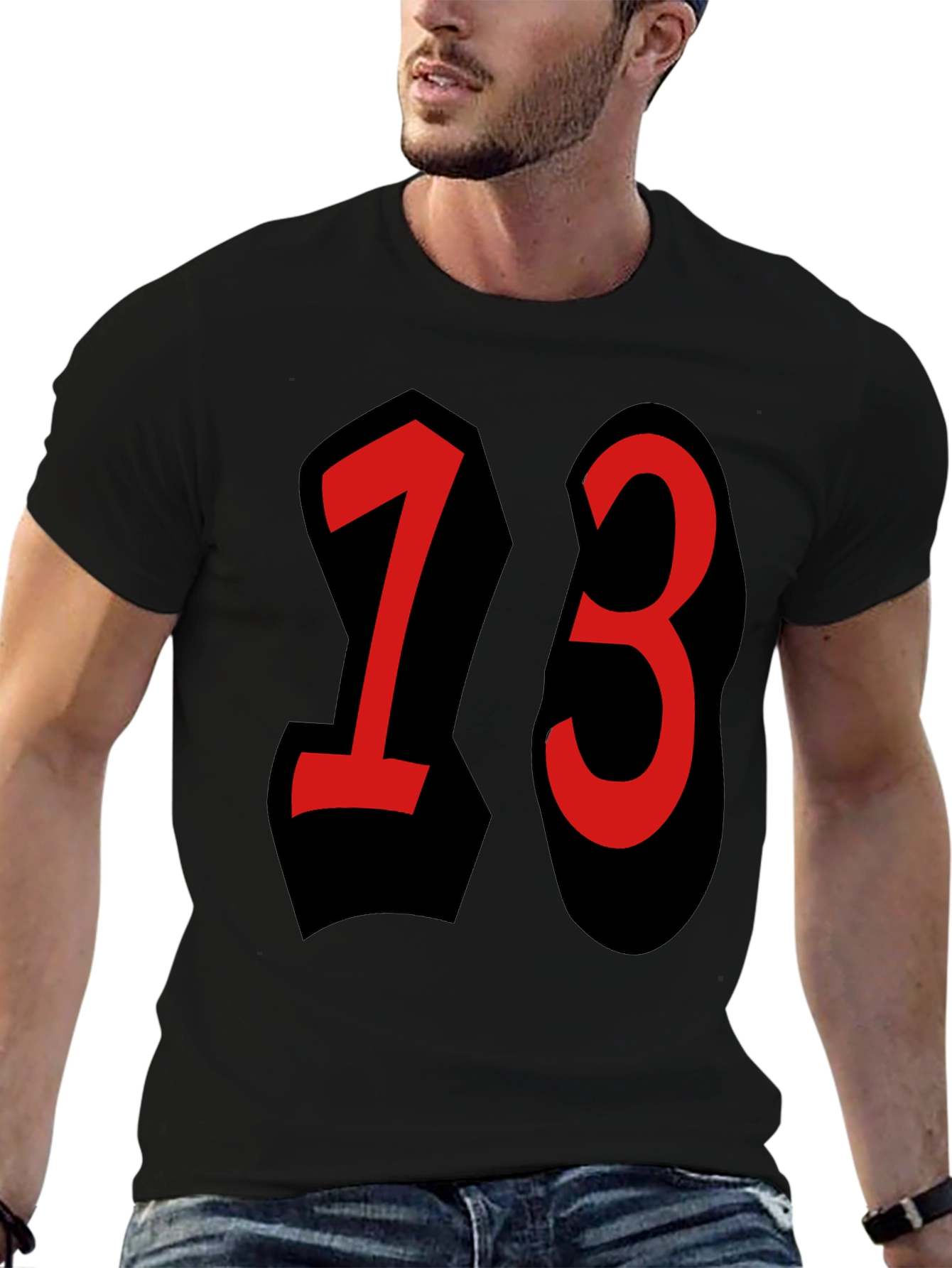 Lucky Number 13 T-Shirt - Black