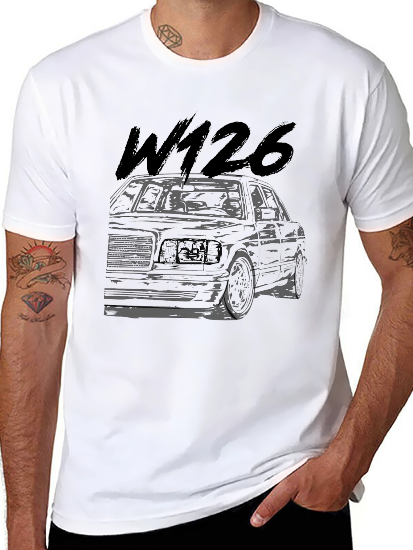 Mercedes-Benz W126 Black T-Shirt