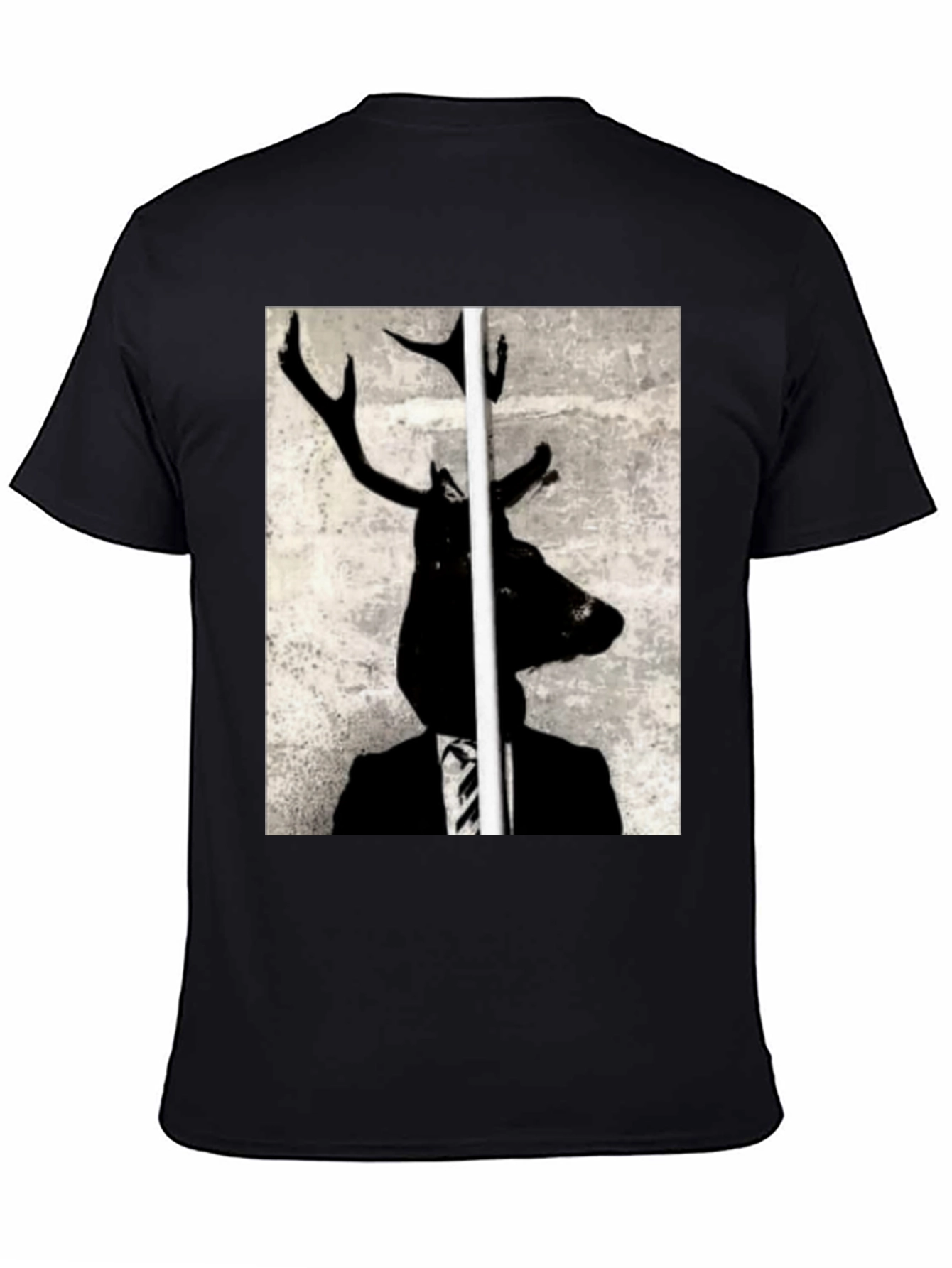 Deer Head Suit Graphic Tee - Unique Art T-Shirt