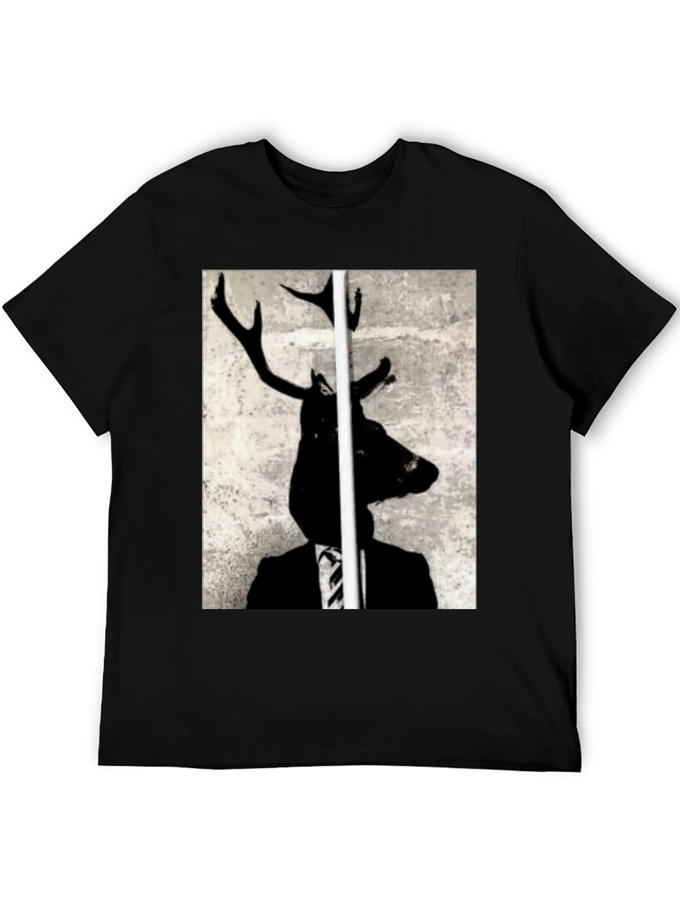 Deer Head Suit Graphic Tee - Unique Art T-Shirt
