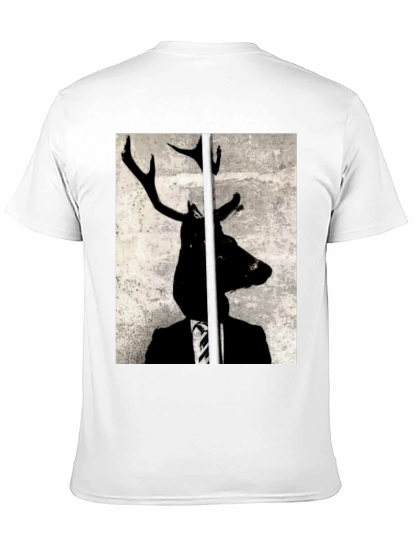 Deer Head Suit Graphic Tee - Unique Art T-Shirt