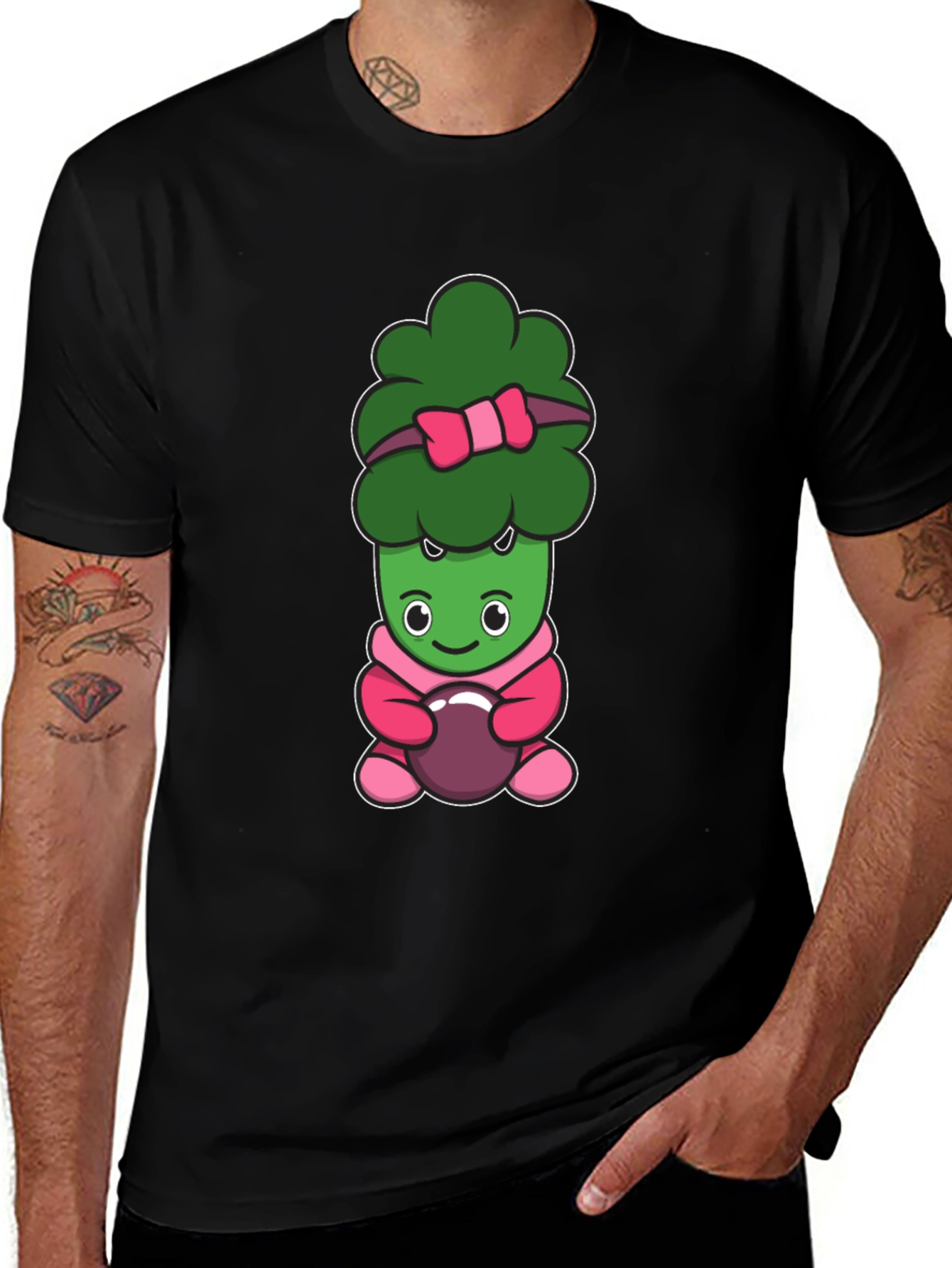 Cute Broccoli Cartoon Graphic Tee
