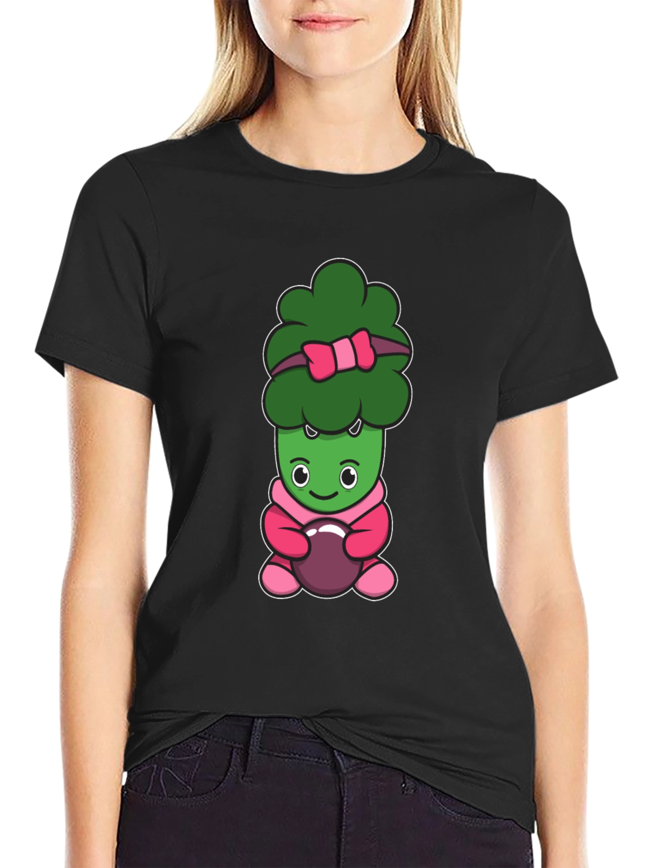 Cute Broccoli Cartoon Graphic Tee