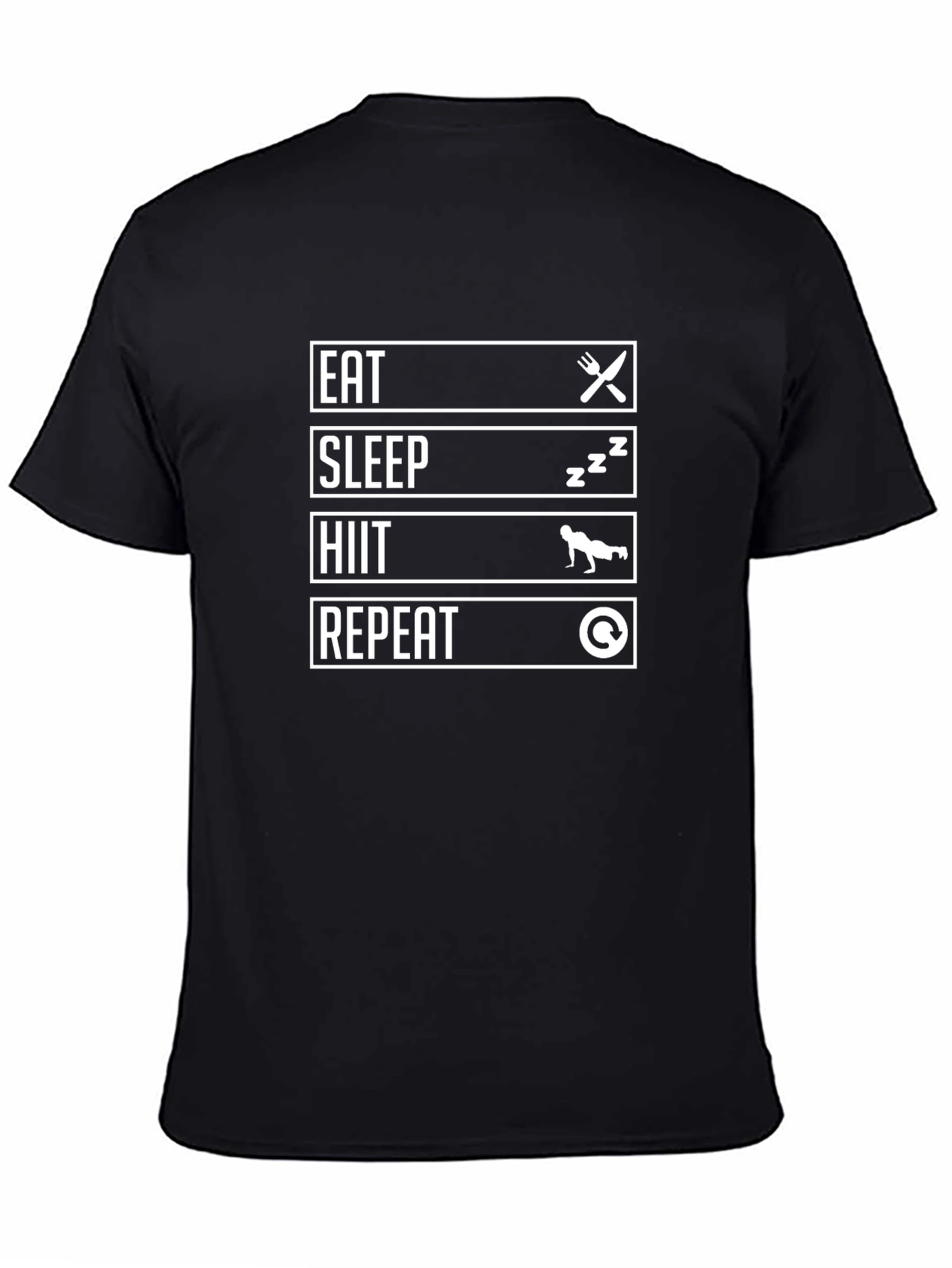 Eat Sleep HIIT Repeat Black T-Shirt